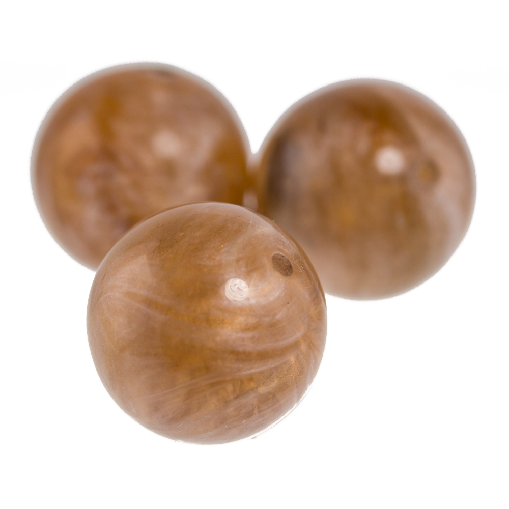 16mm Rundperle in  sierra braun Marmor