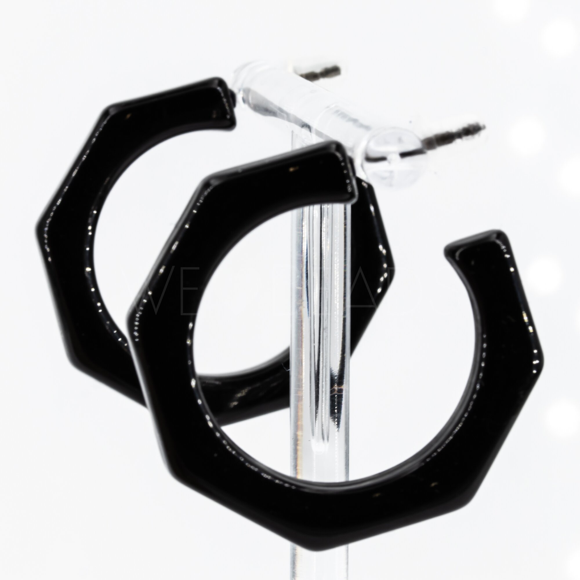 32mm Hexagon Hoop in black