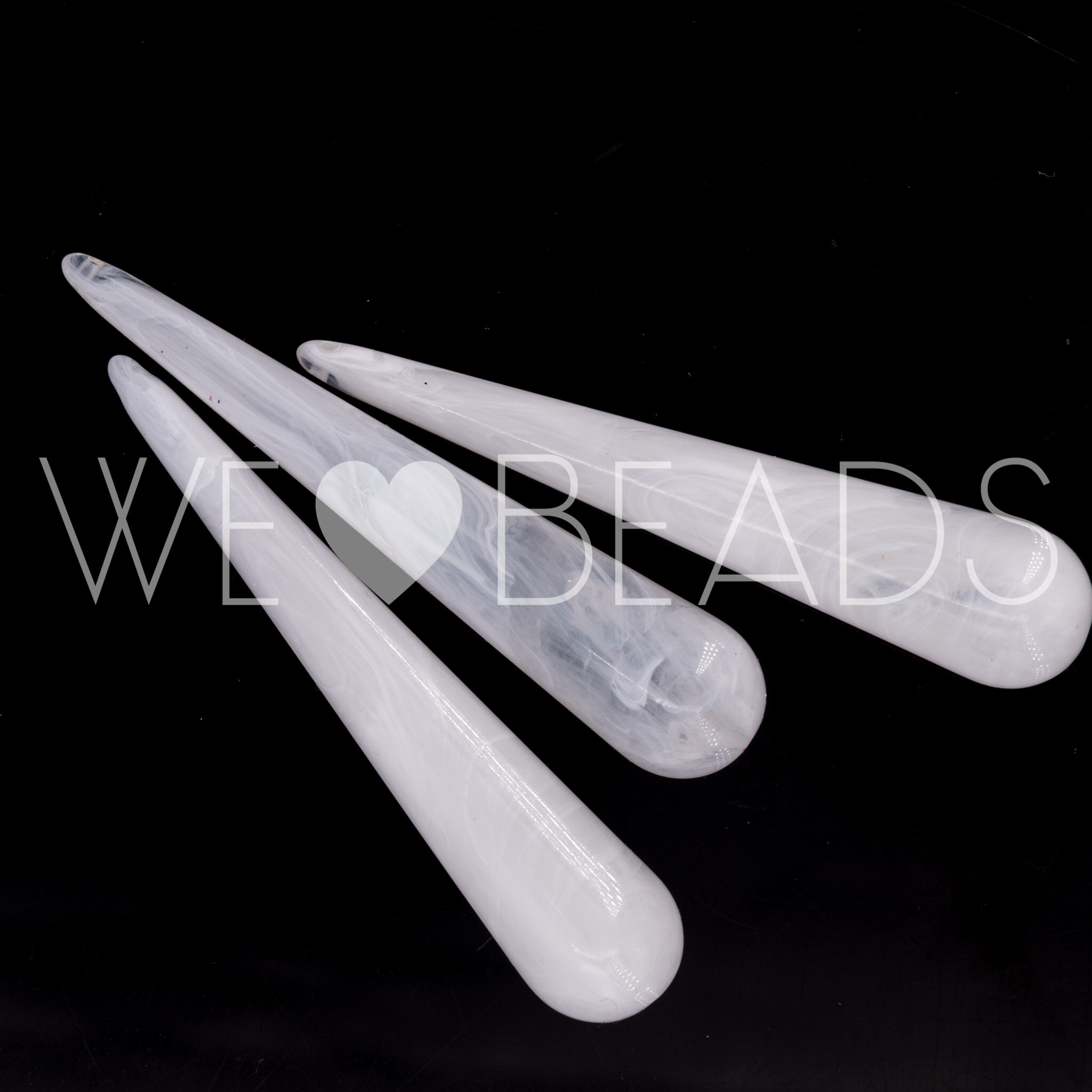 60x12 Perle Tropfen in weiß transparent