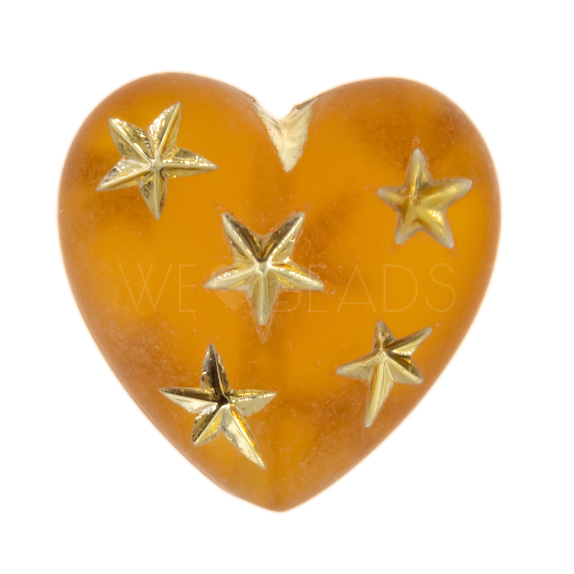 10mm Herz-Perle in kupferbraun - gold Transparent, Matt, 2-Farbig