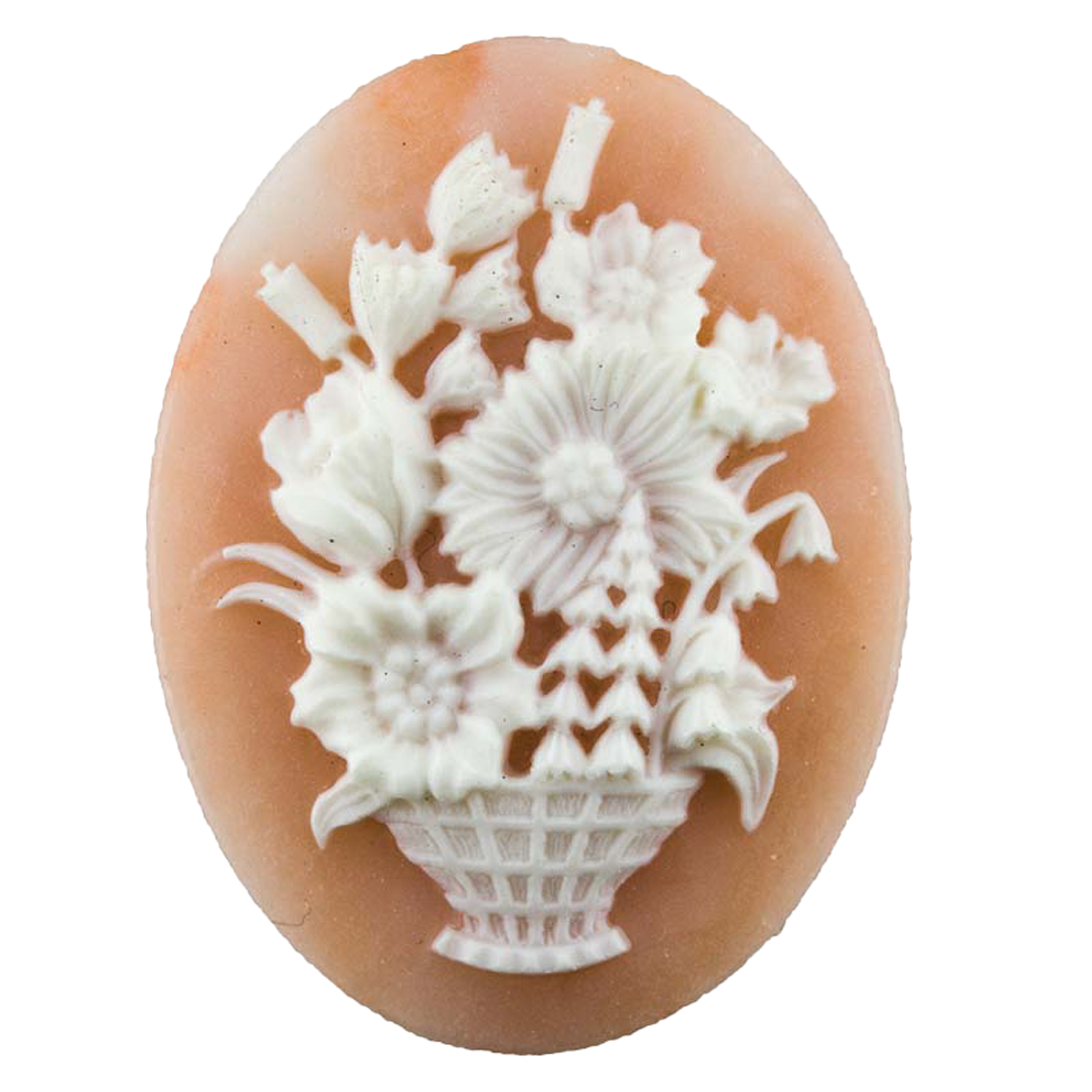 18x13 Kamee oval in Rosa / Weiss