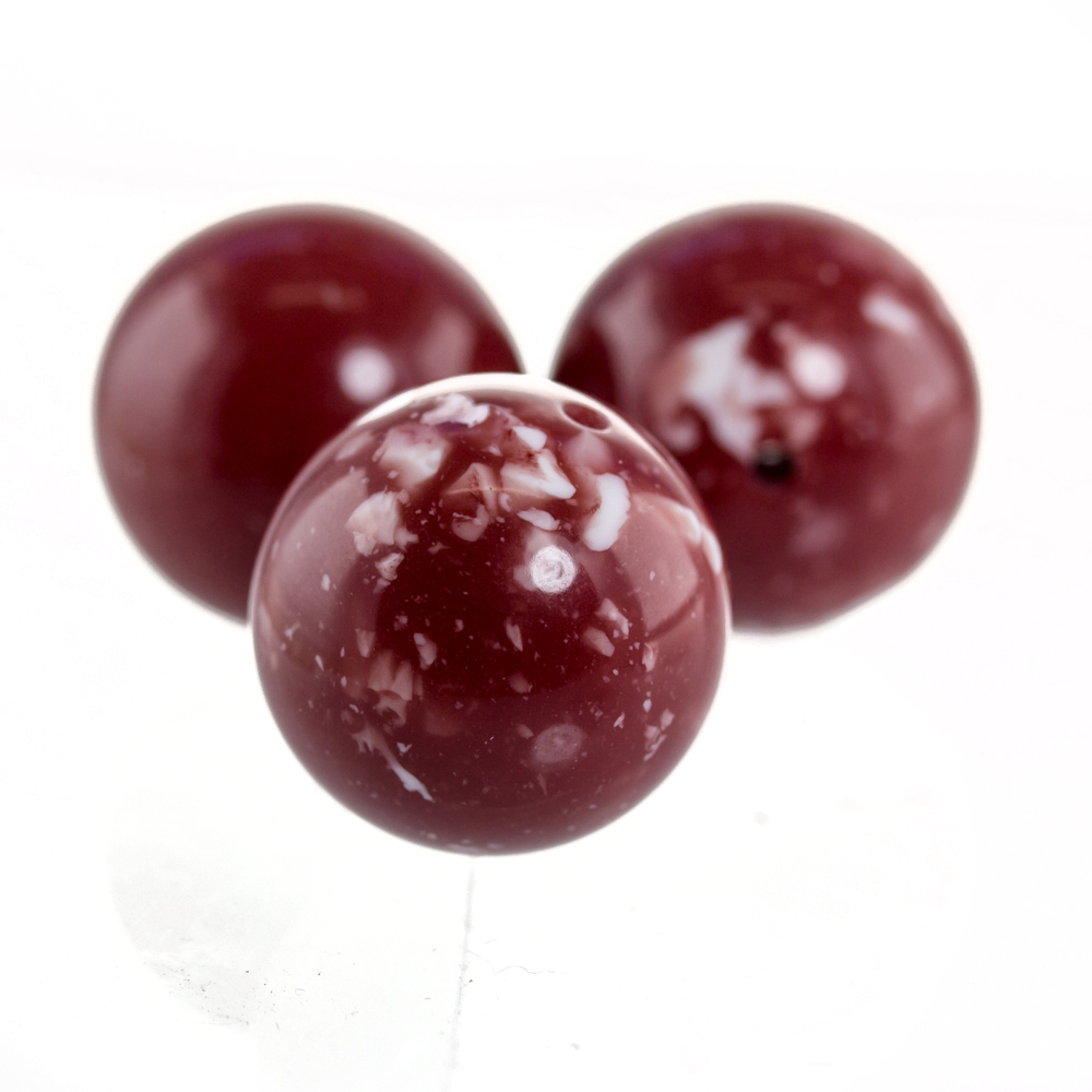 18mm Roundbead in dark red Marbled