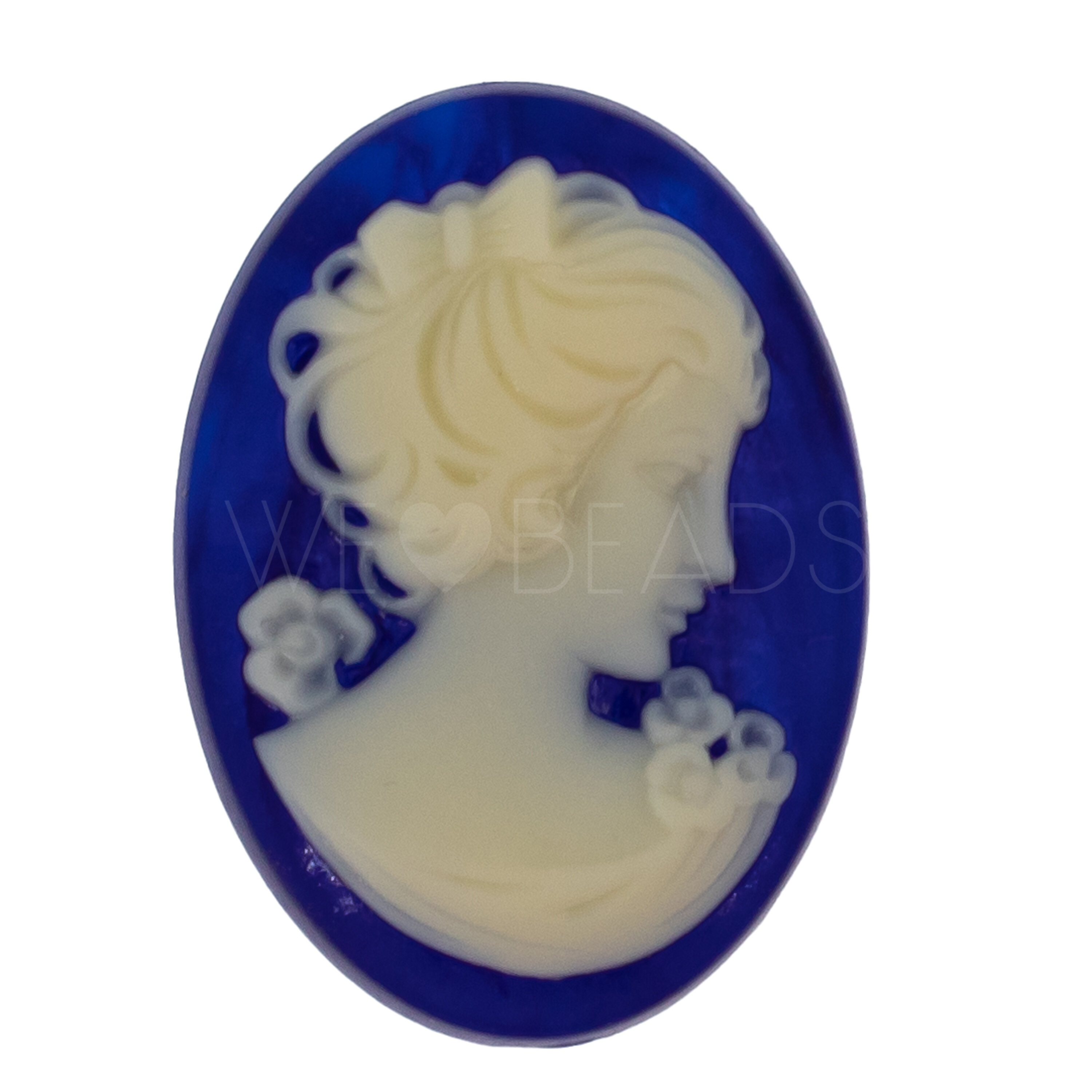 28x18 oval Cameo in amber / ivory