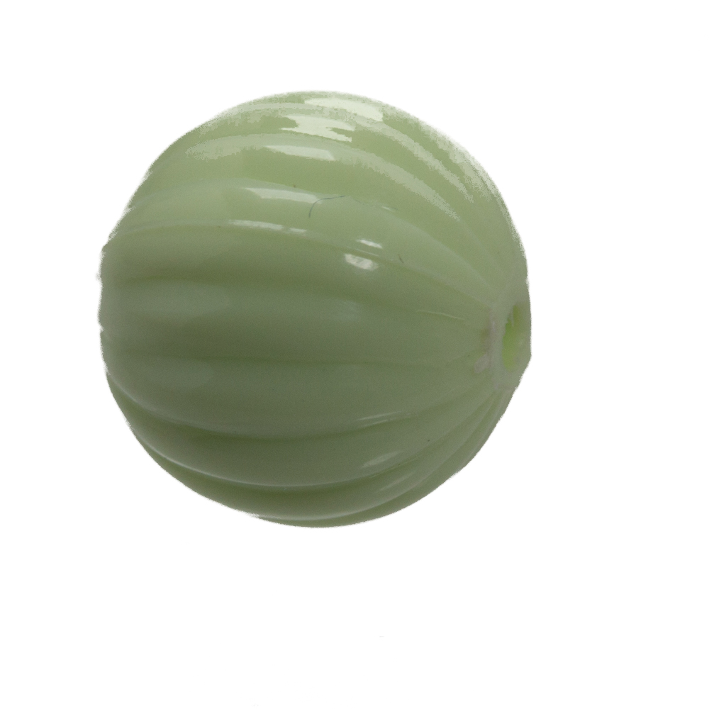 8mm gerillte Rund Perle in mintgrün