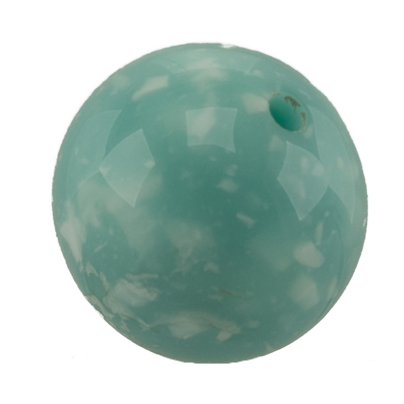 10mm Rundperle in  himmelblau / Weiß en punkten Marmor