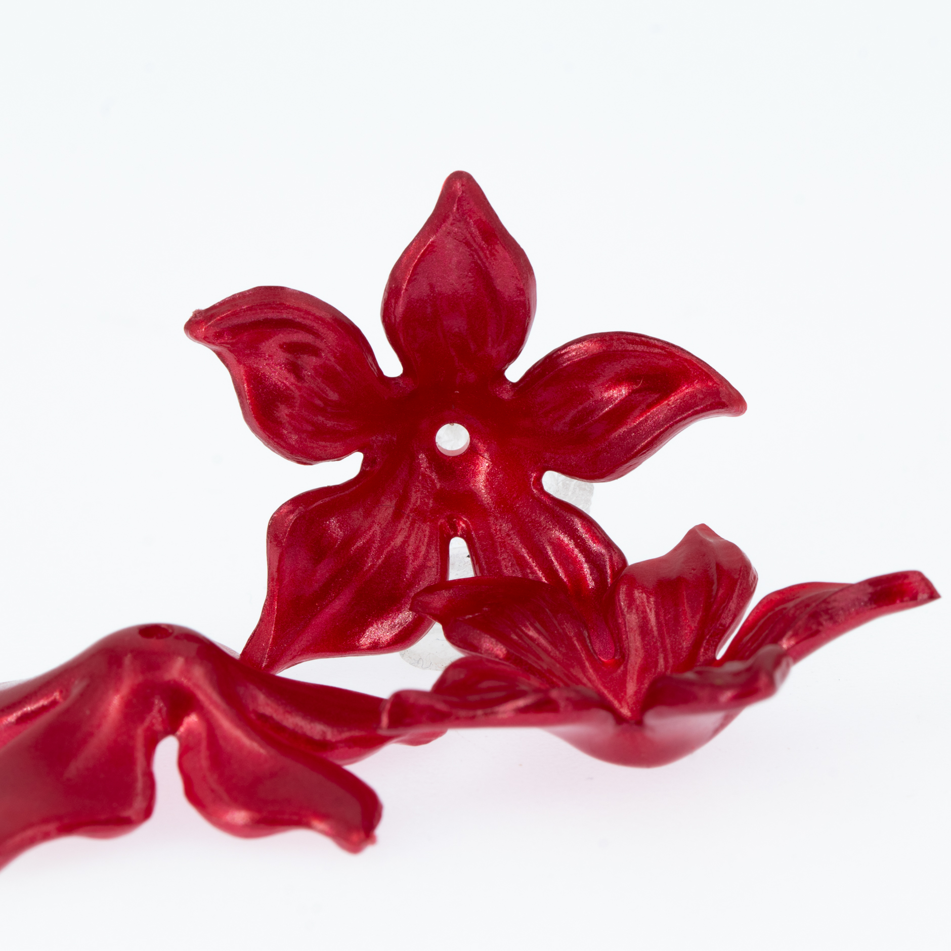30mm Blume Perle - chrysanthemen rot Seide