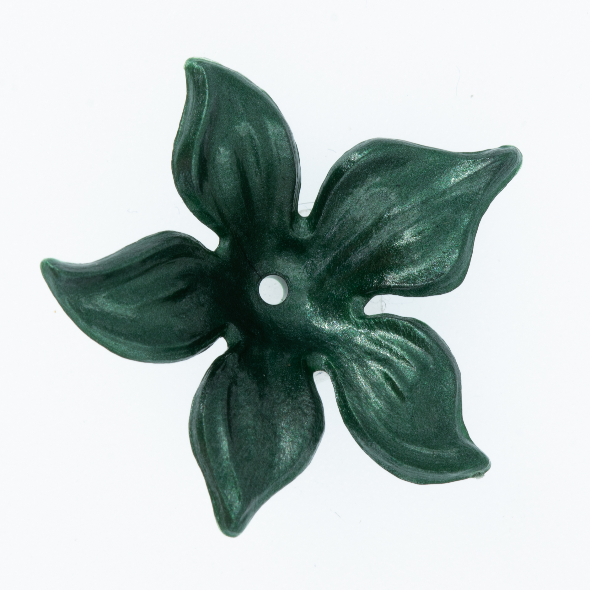 30mm Blume Perle in kiefergrün Seide