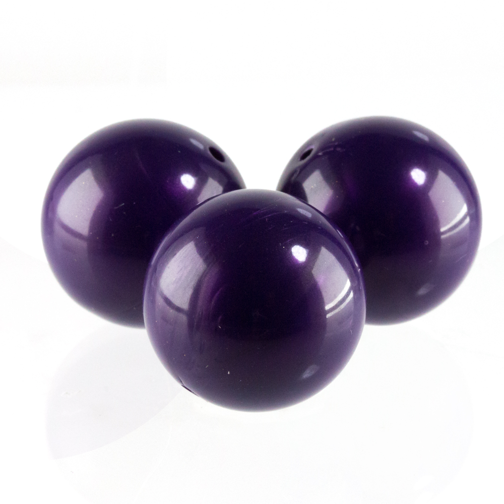 20mm Rundperle in  wildveilchen Seide