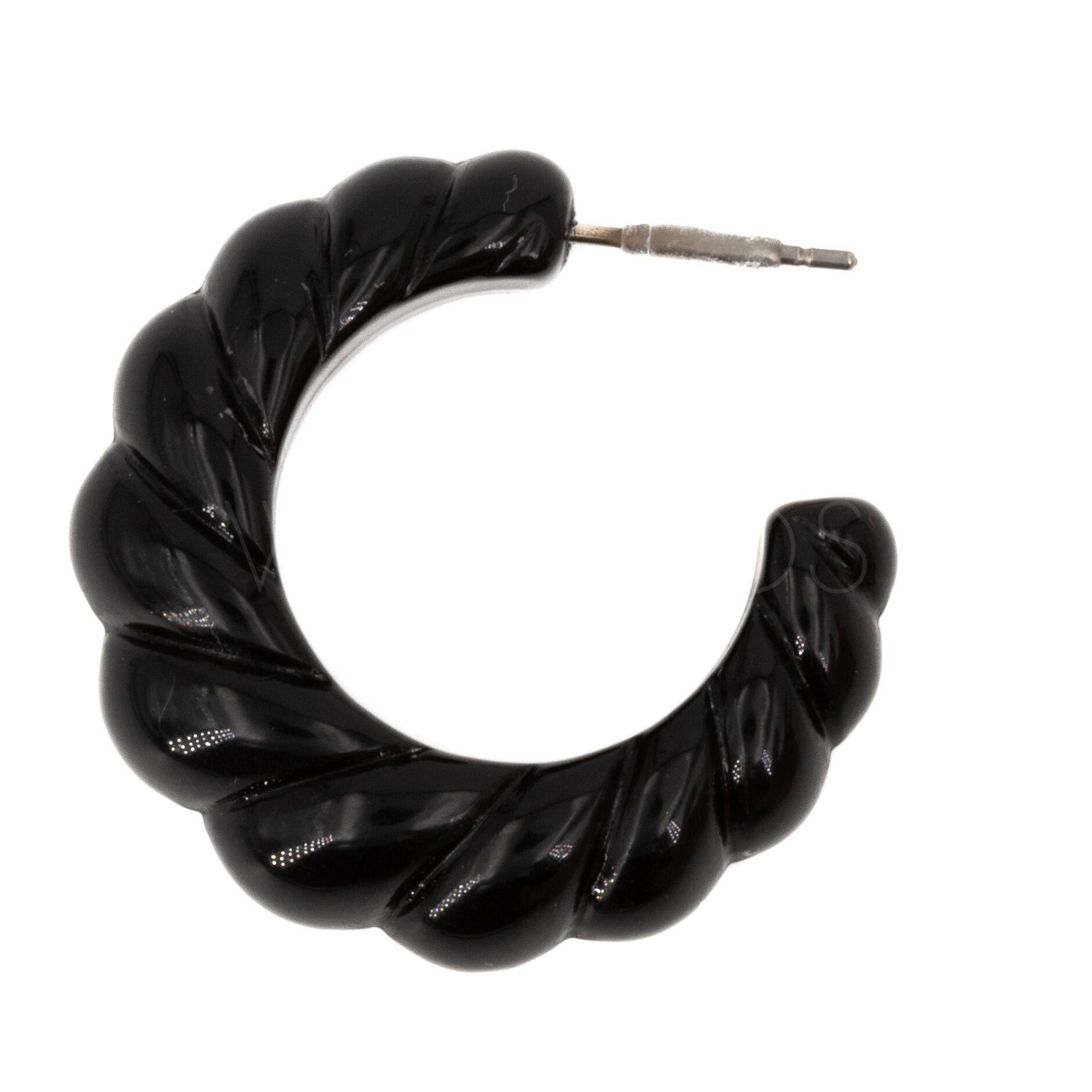 30mm Rund Creole in schwarz