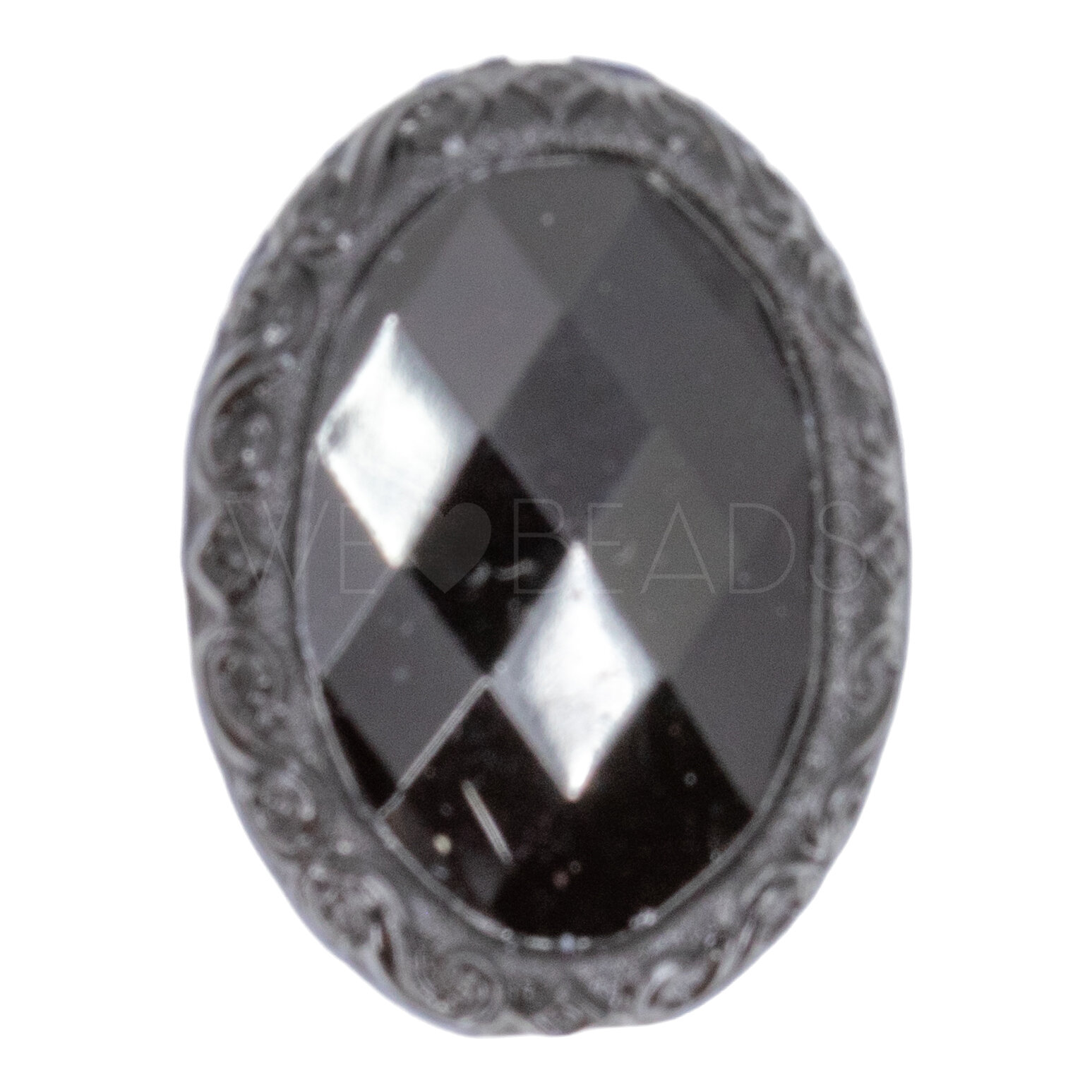 28x21 oval Beads in black