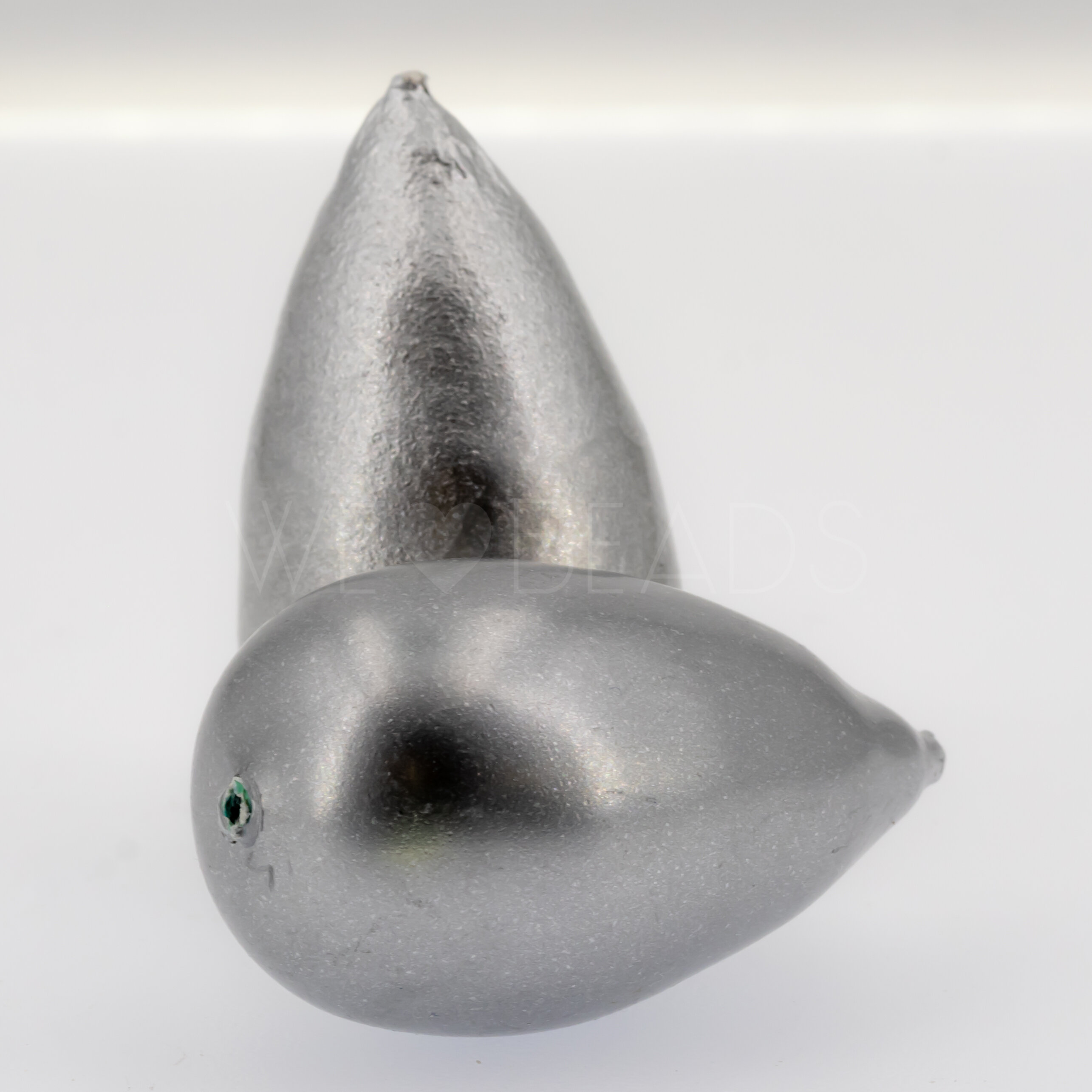40x23 Paper-Mache Bead Tropfen in silbergrau
