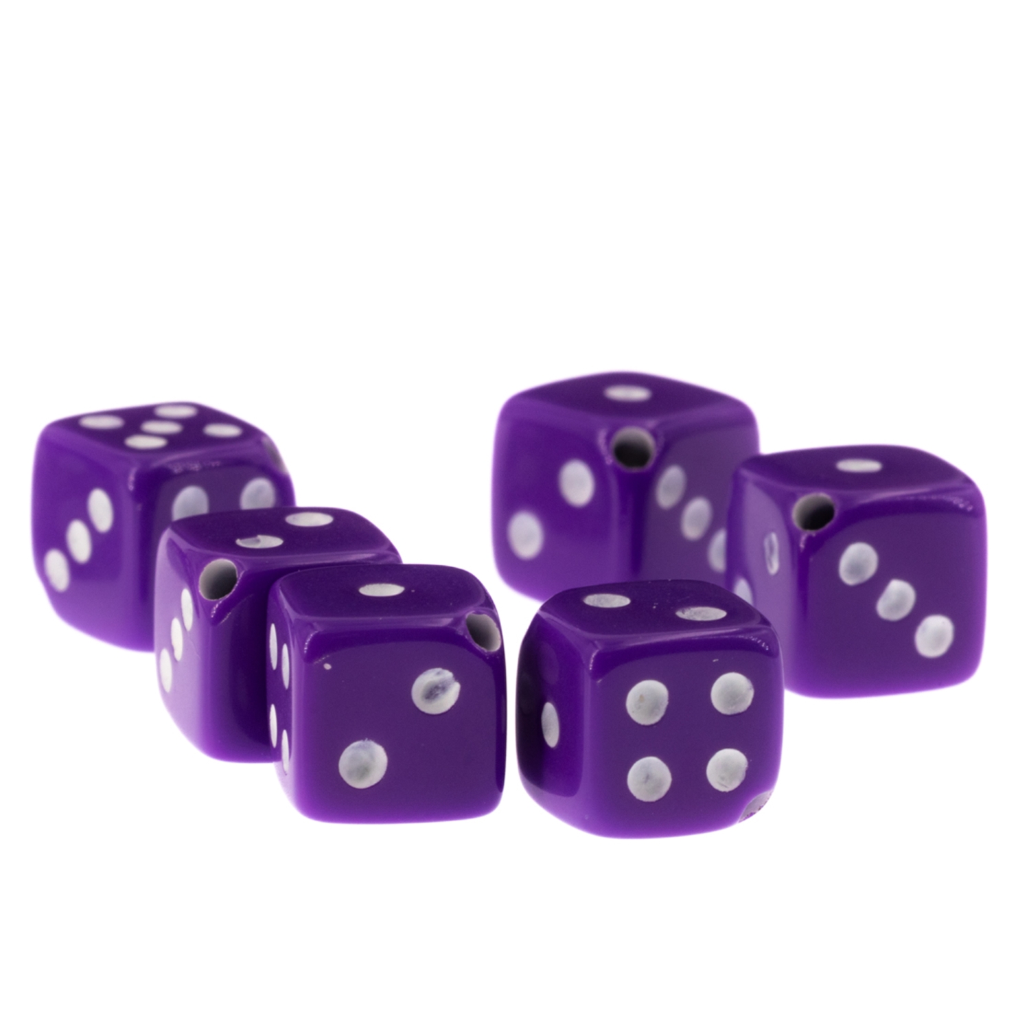 8mm Würfelperle  - lila / weiß  Satt, 