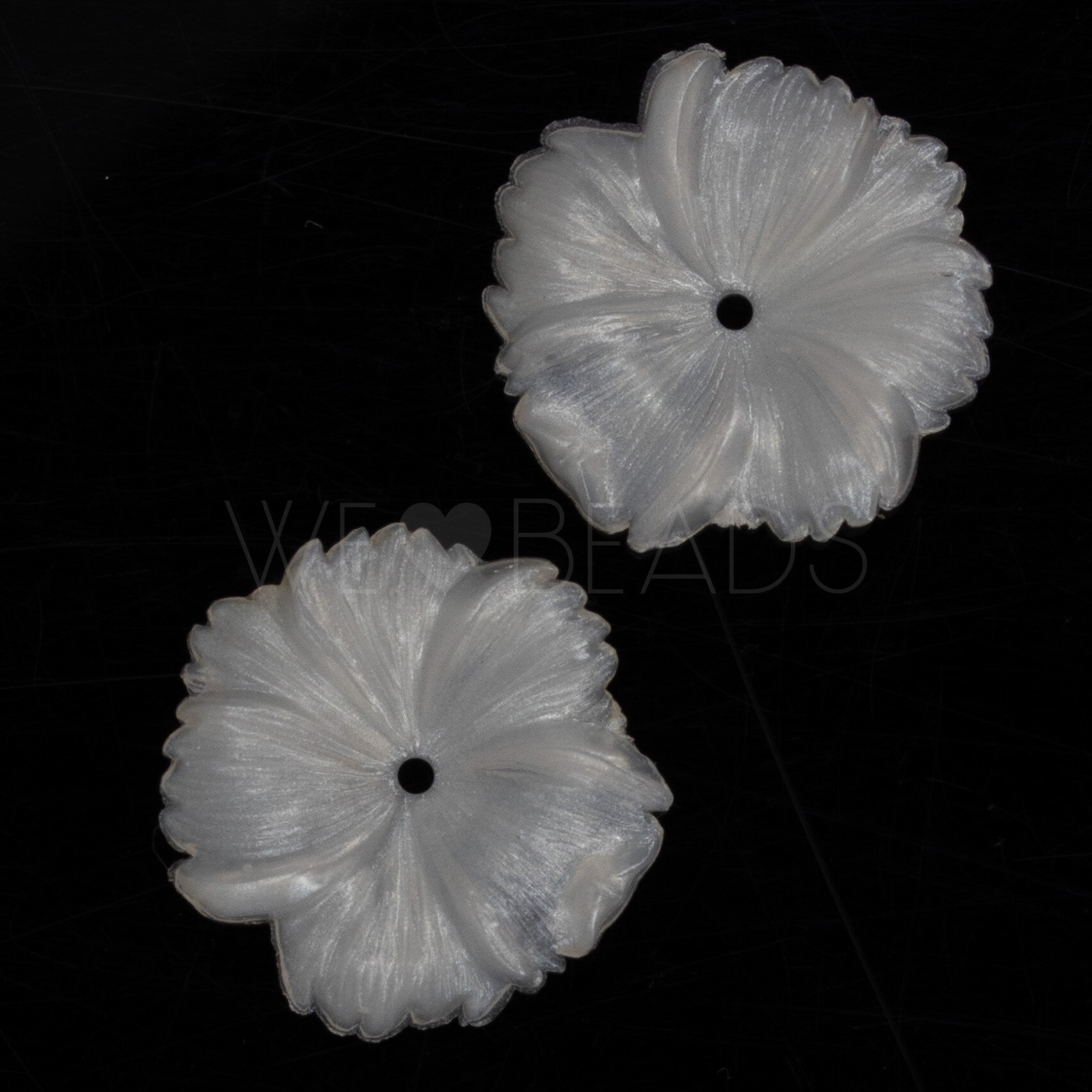 33mm Blume Perle in  Weiß