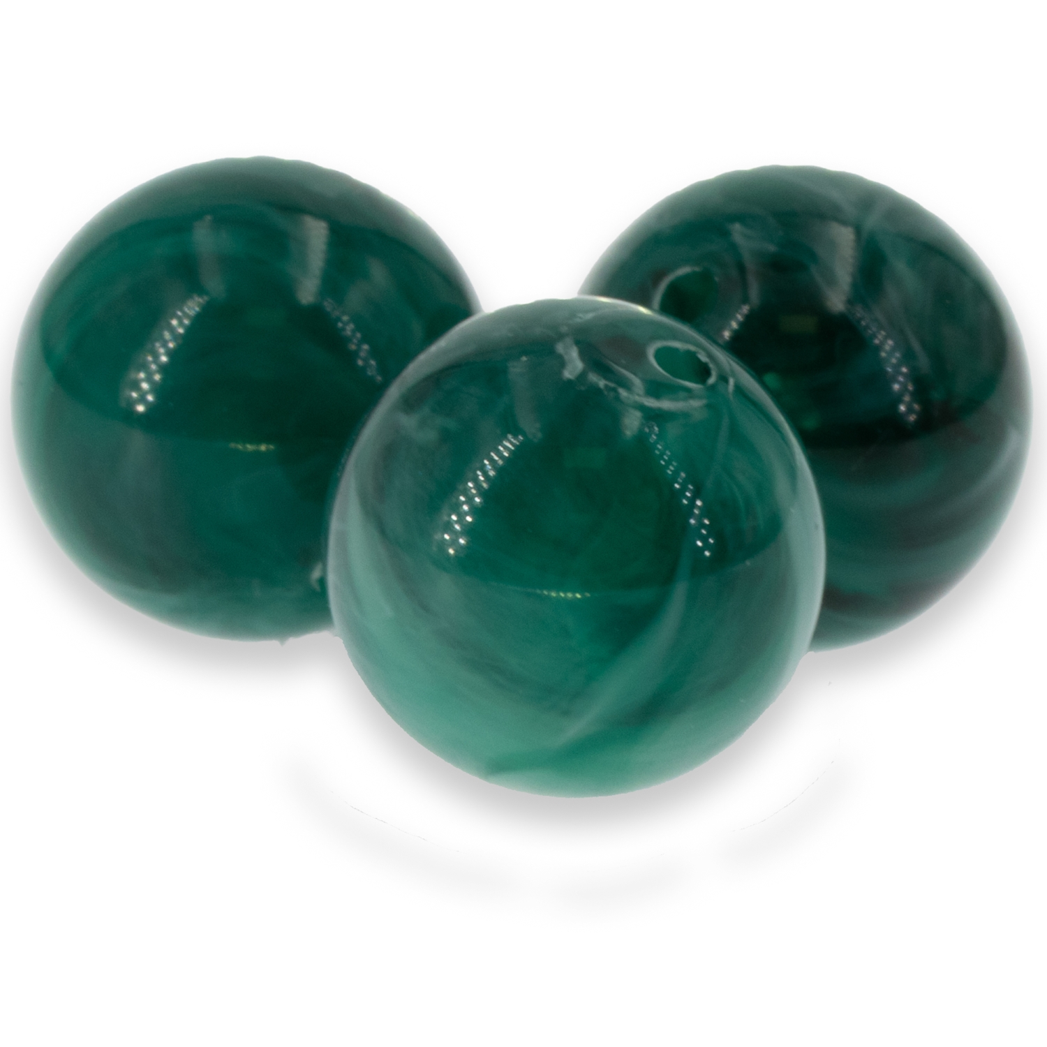 10mm Roundbead in emerald mist Marbled