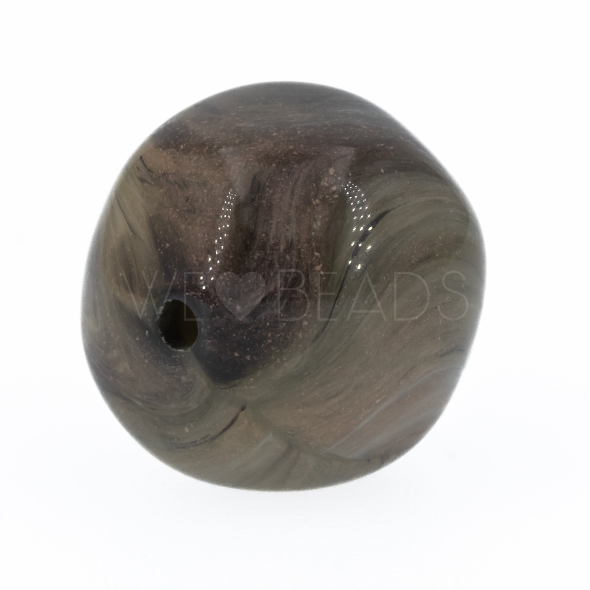 15mm baroque Beads- khaki olive Marbled