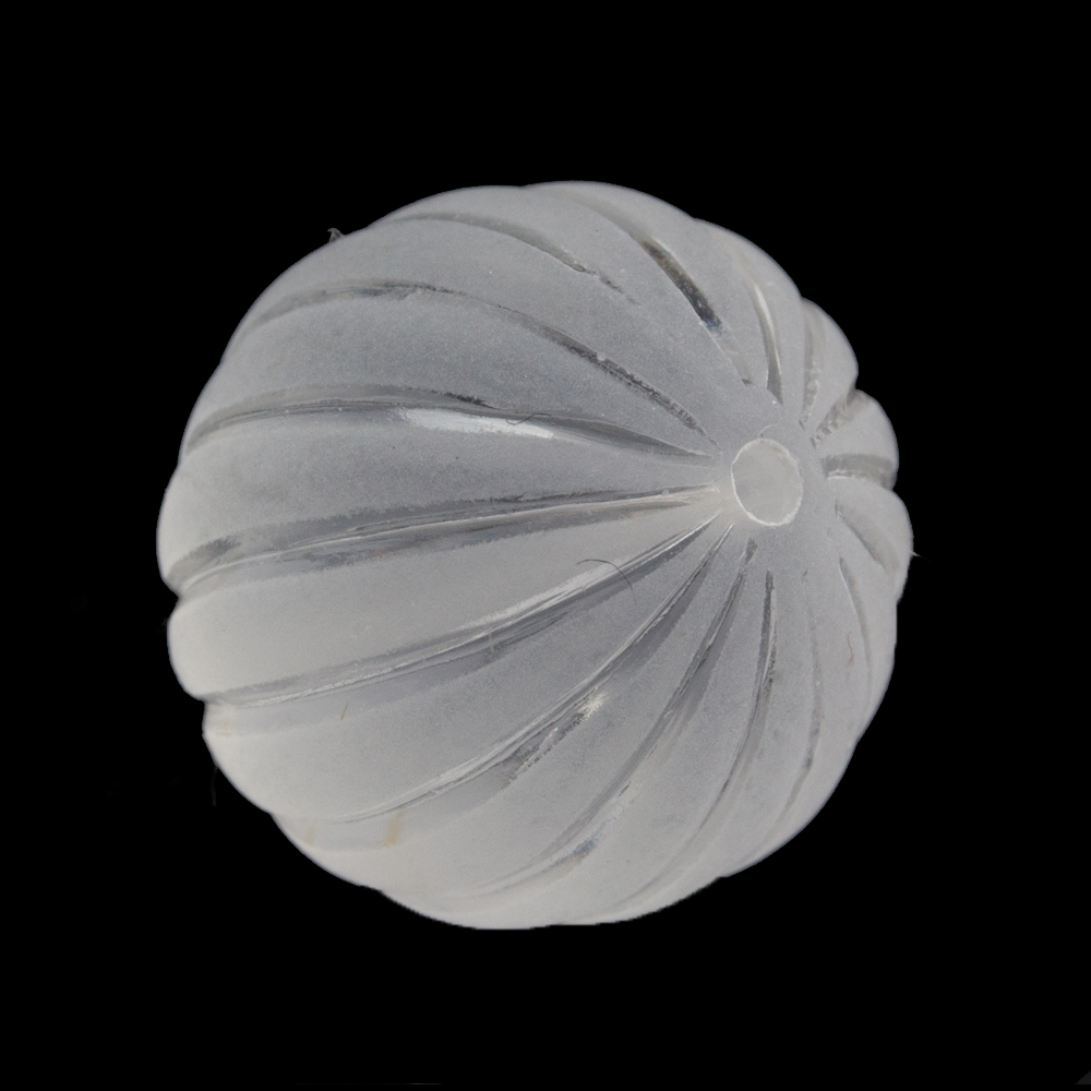 10mm gerillte Rund Perle in Kristall matt