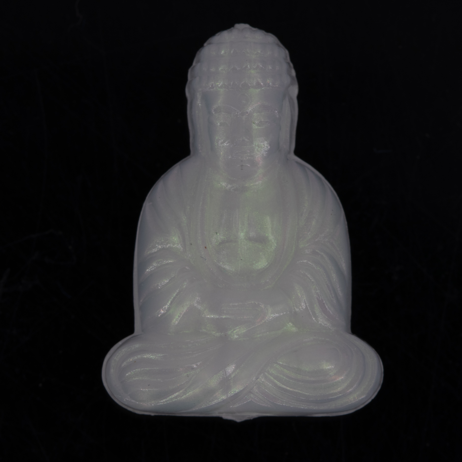 25x18 Buddha-Perle sitzend in weiß  Seide