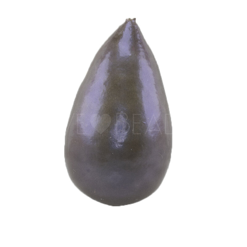 40x23 drop Paper-Mache Bead in raidant beige grey