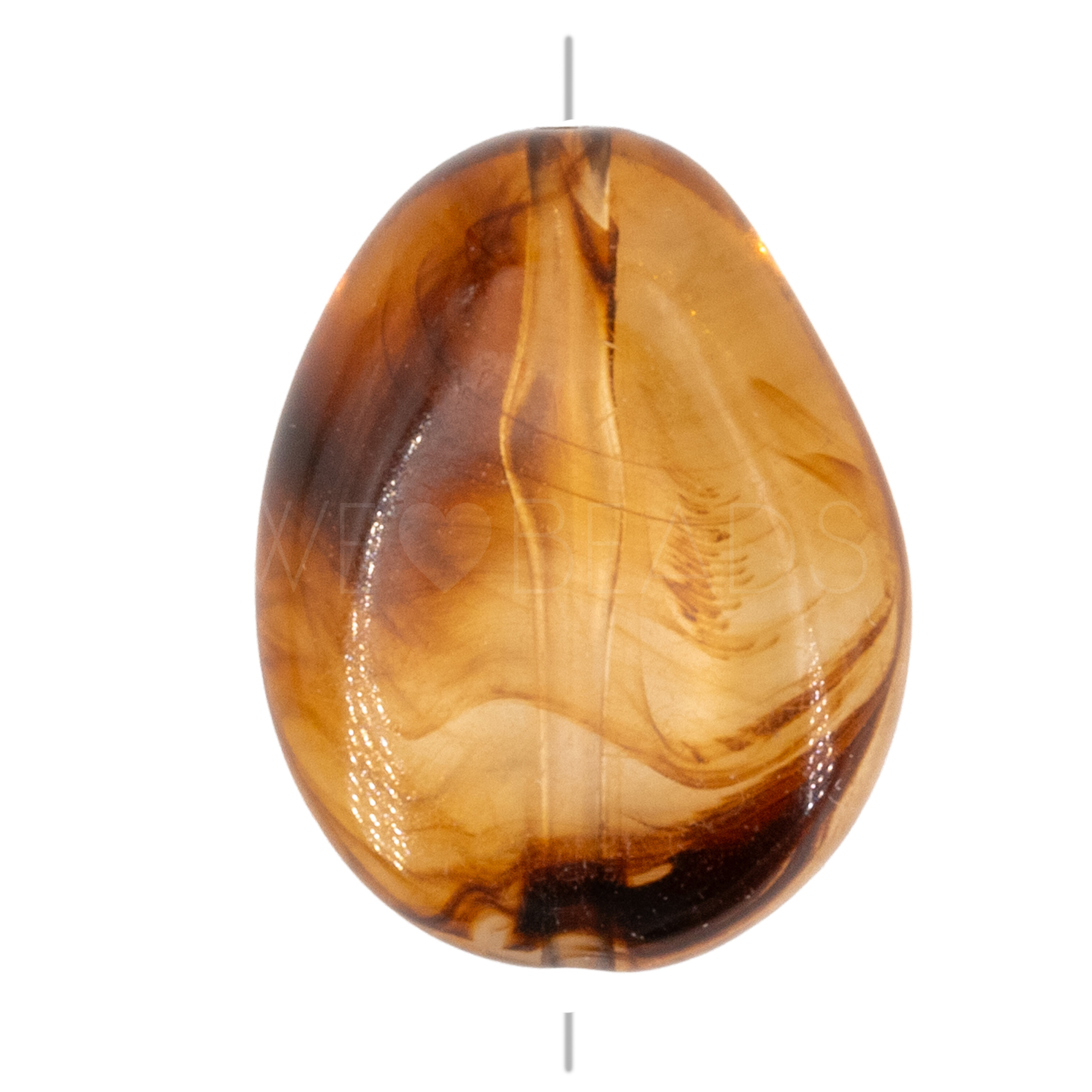 22x17 Perle Barock in Rauchiges bernstein 