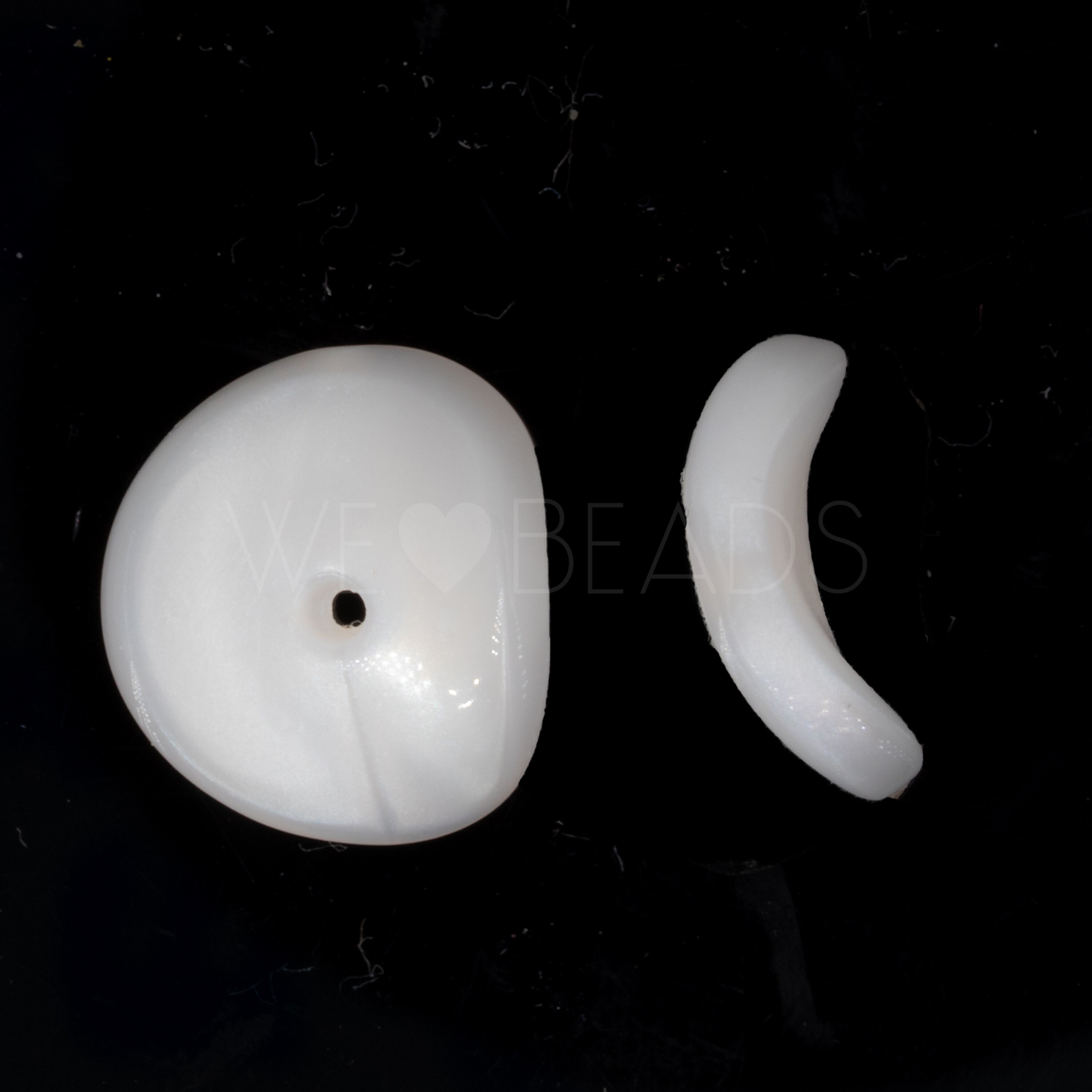 16mm Perle Backgamon plättchen in  Weiß 