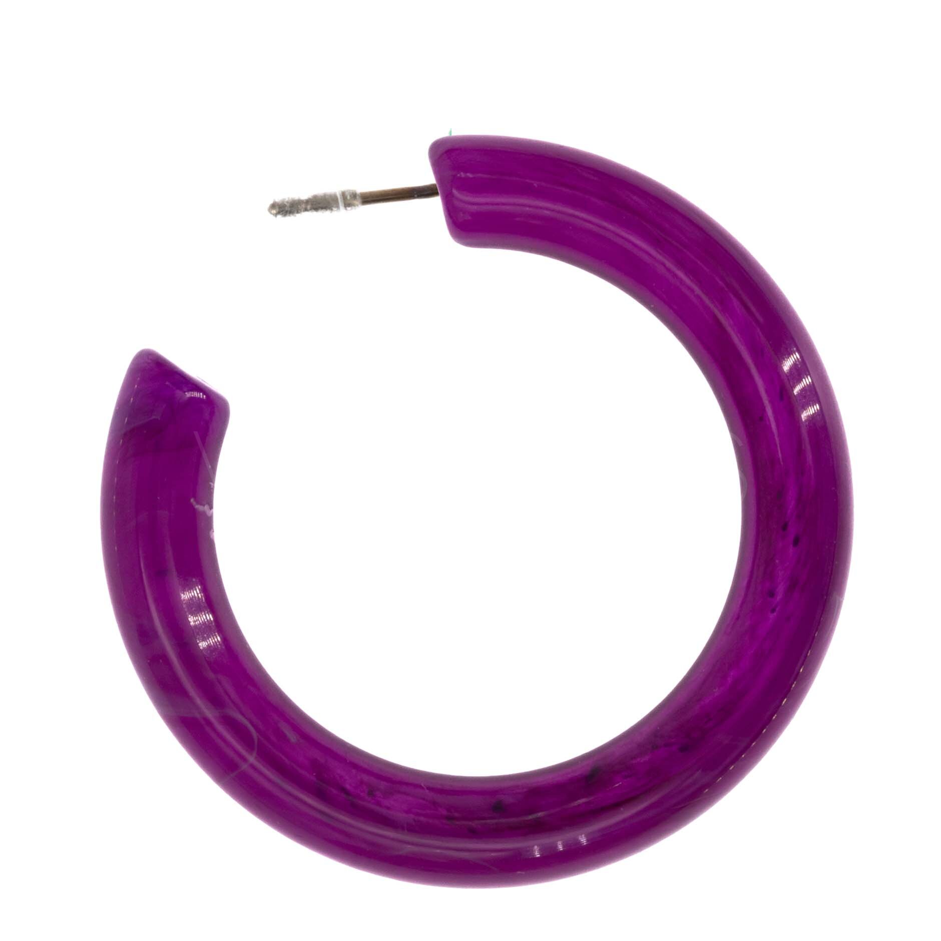 42mm Creole Ring in Pflaume (1Paar)