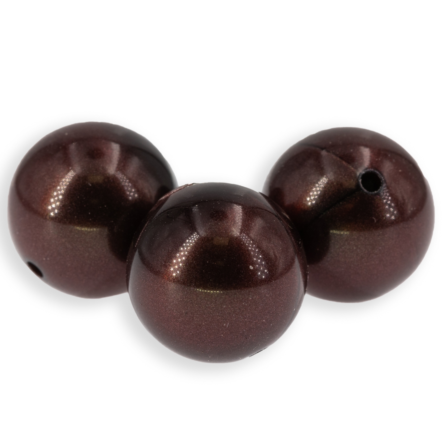 12mm Roundbead in radiant Mahagony brown Silk