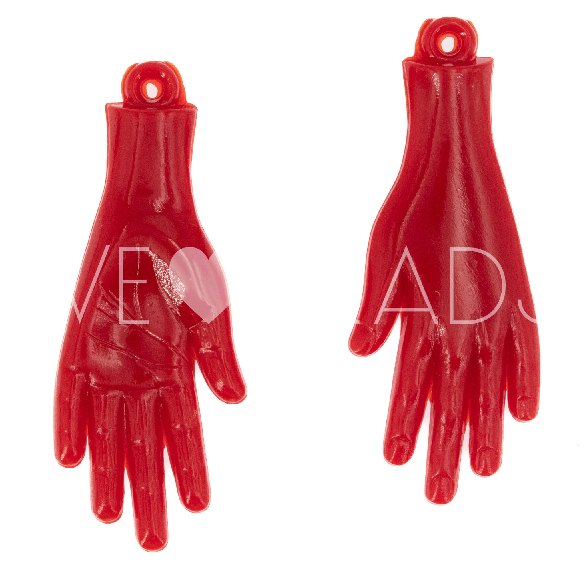 40x16 Hand Anhänger in rot Satt