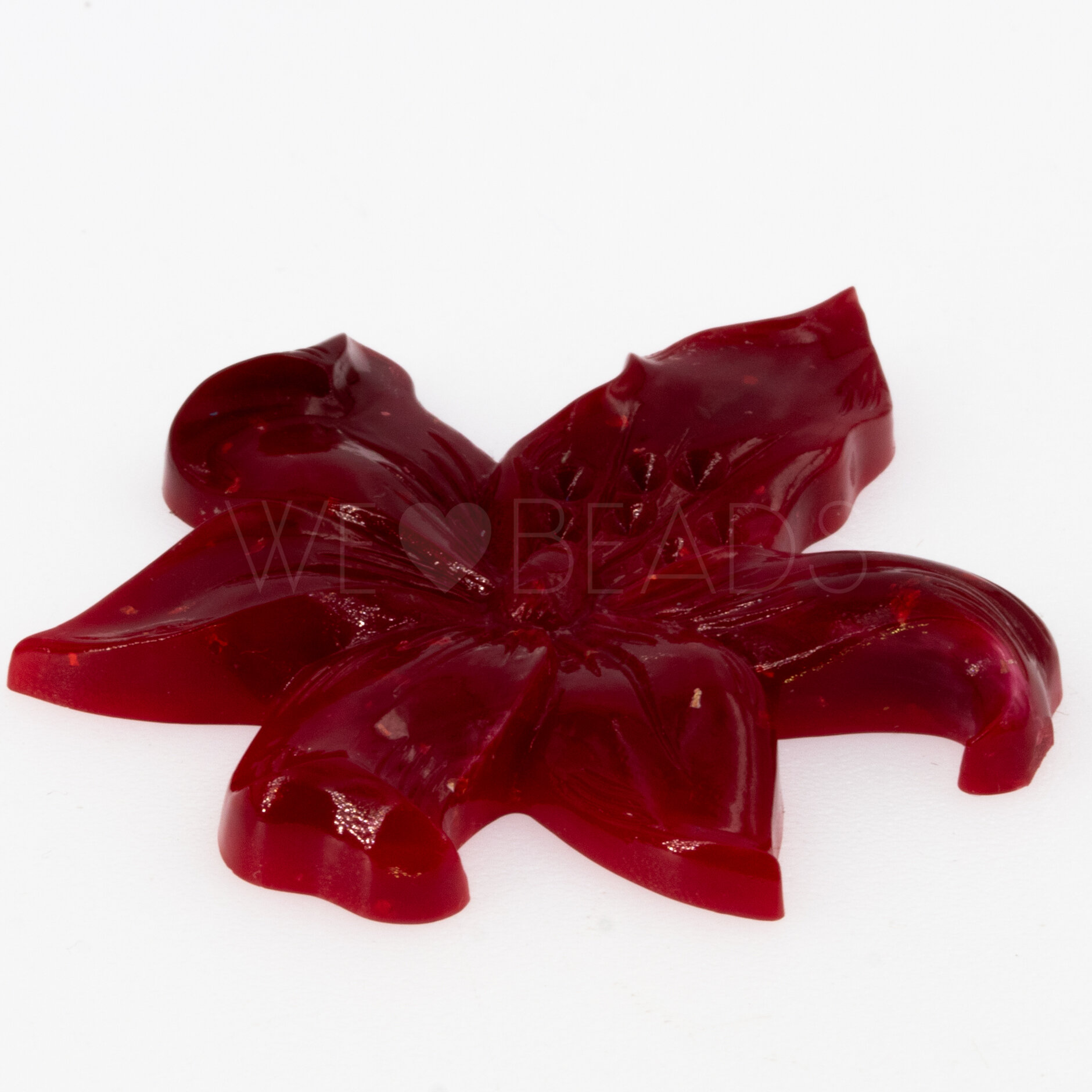 49mm Cabochon Blume in rot