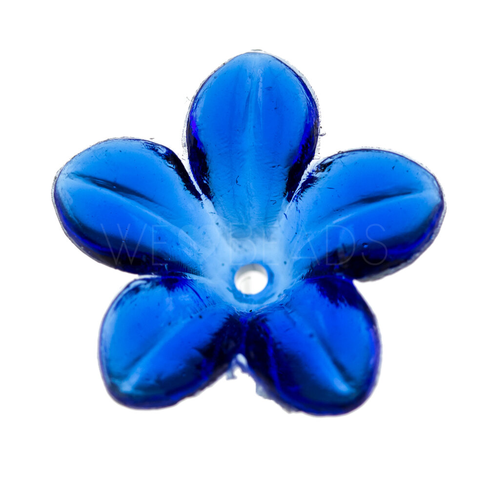 14mm Flower Beads in blue