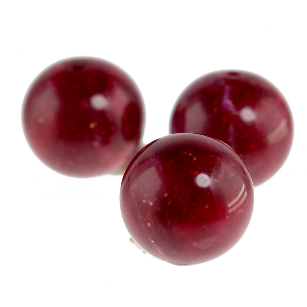 8mm Roundbead in red  Marbled