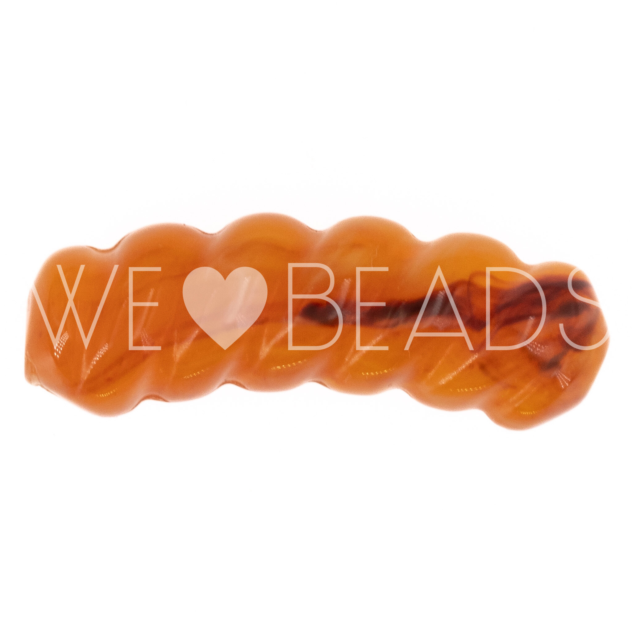  tube Beads in amber Marbled