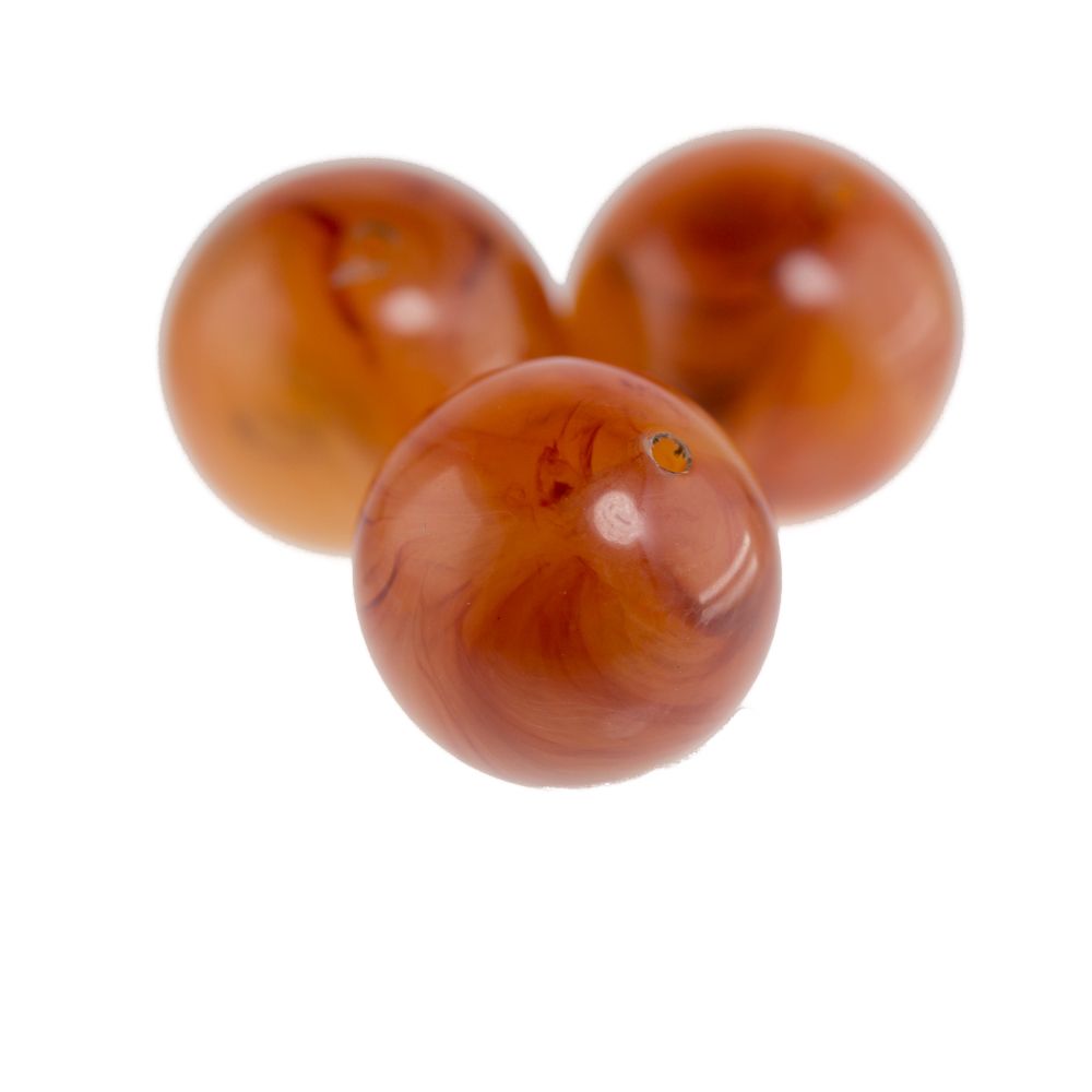 12mm Roundbead in reb-brown Marbled
