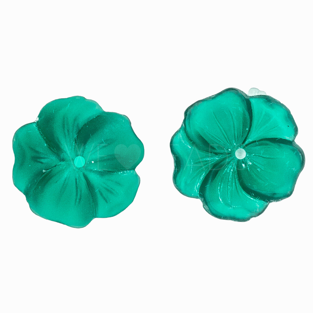 14mm Flower Beads in green