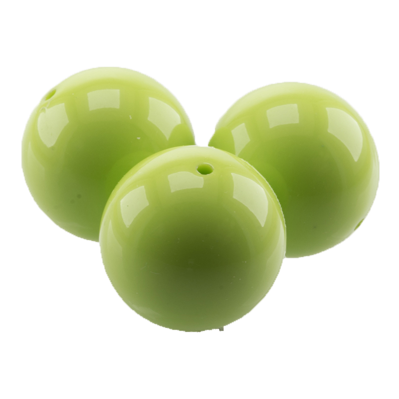 22mm Roundbead in apple green Opaque