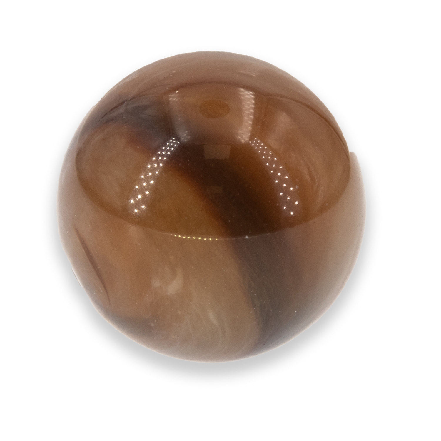 16mm Rundperle in  olivebraun  Marmor