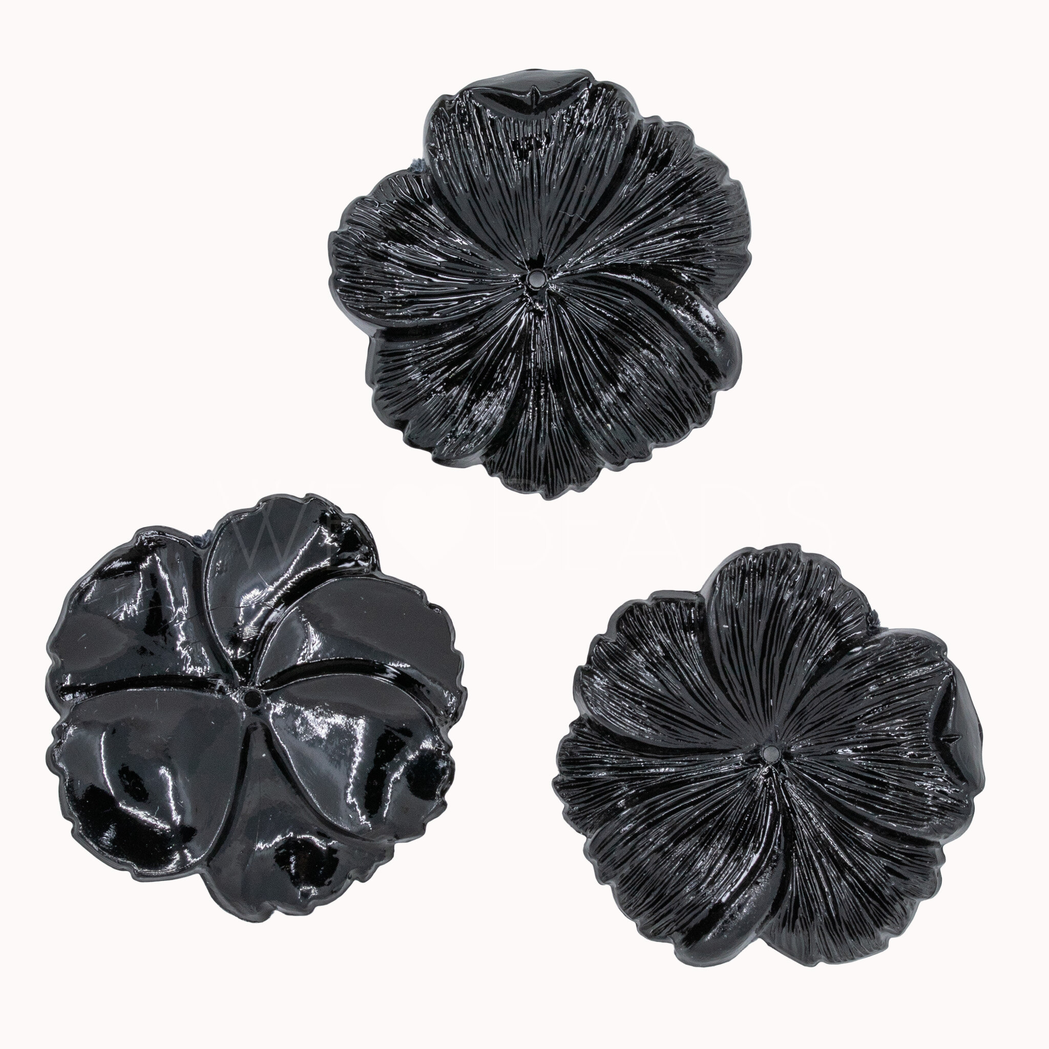 33mm Blume Perle in schwarz