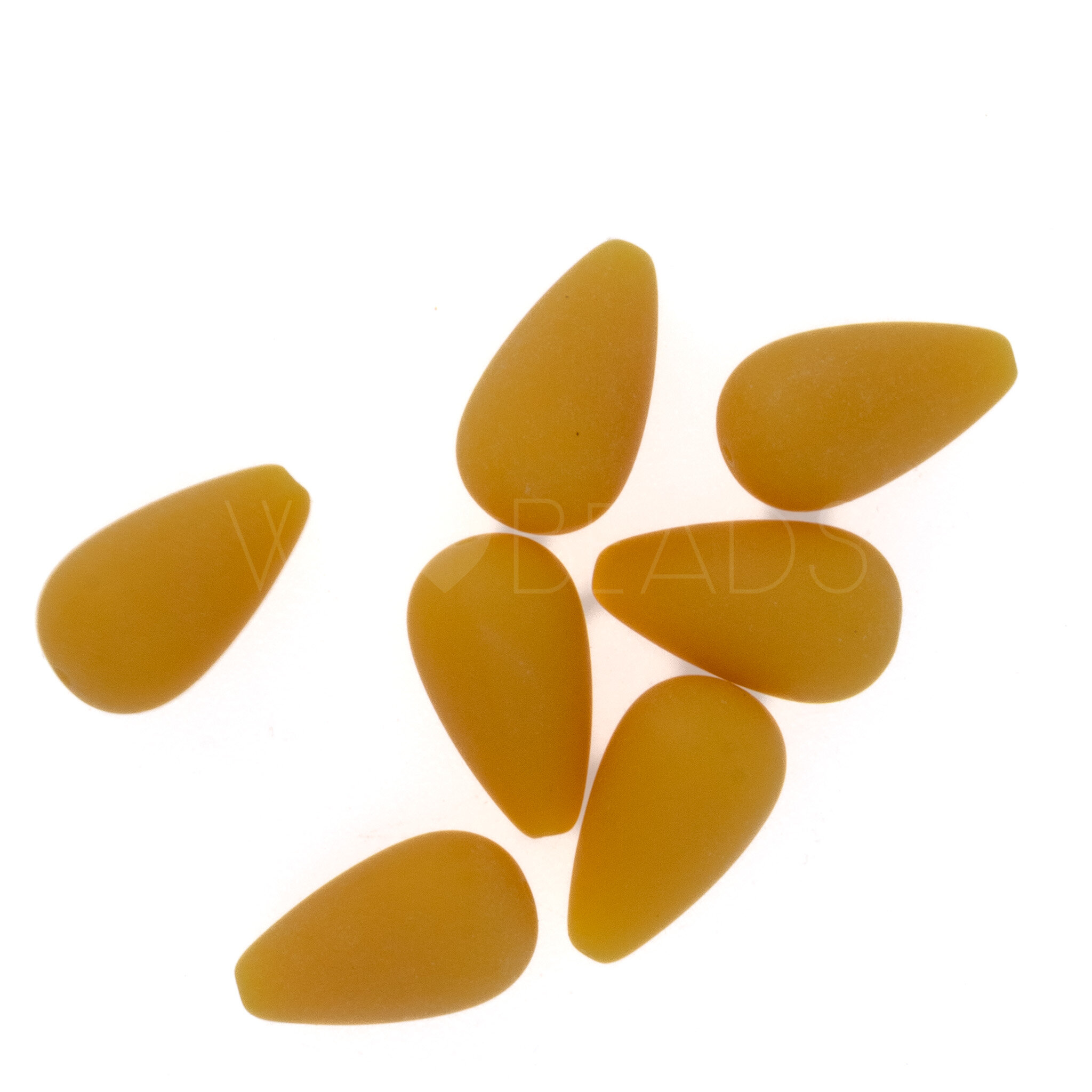 14x8 Tropfen perle in gelb matt Sonnenblume 