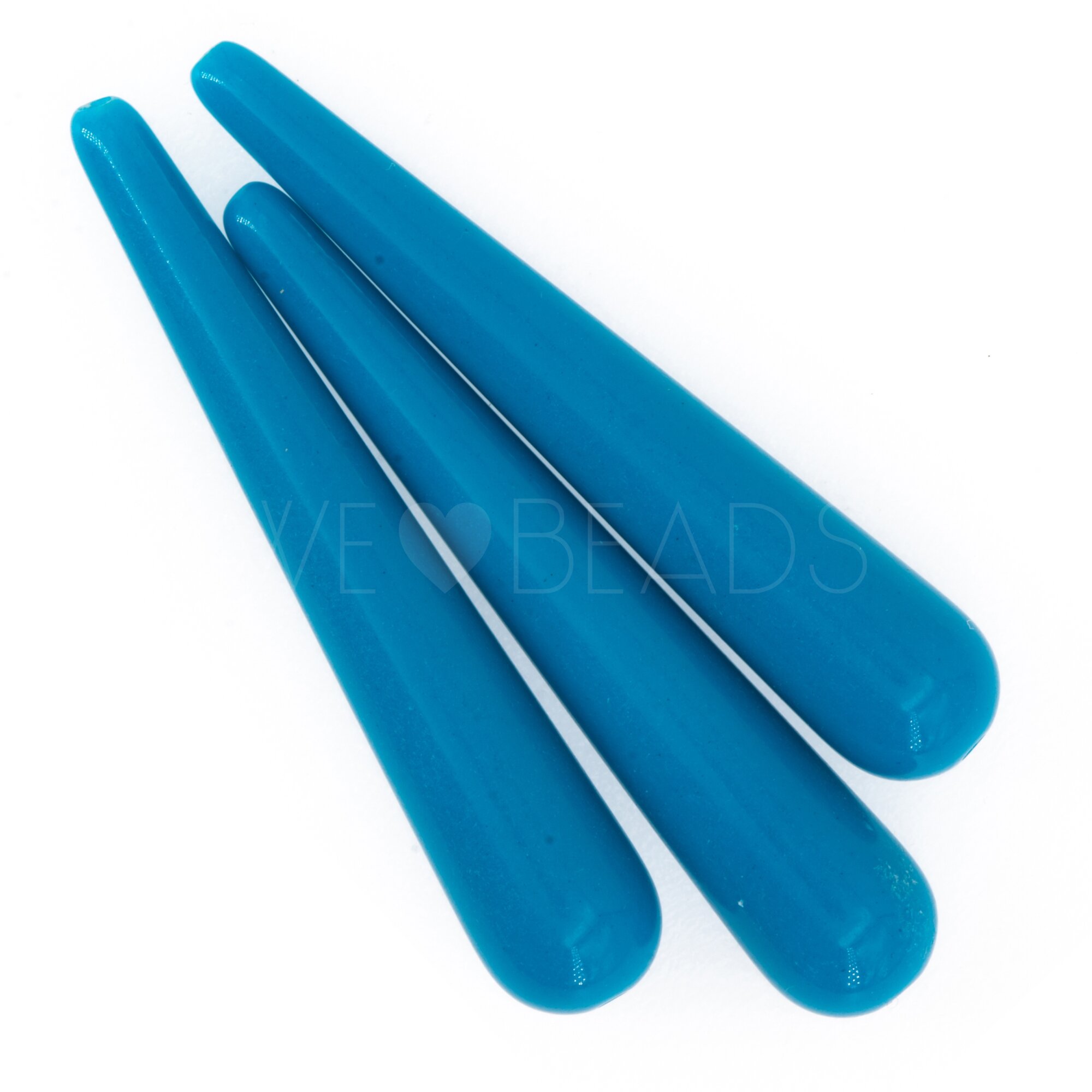 38x7 Tropfen Perle in türkisblau