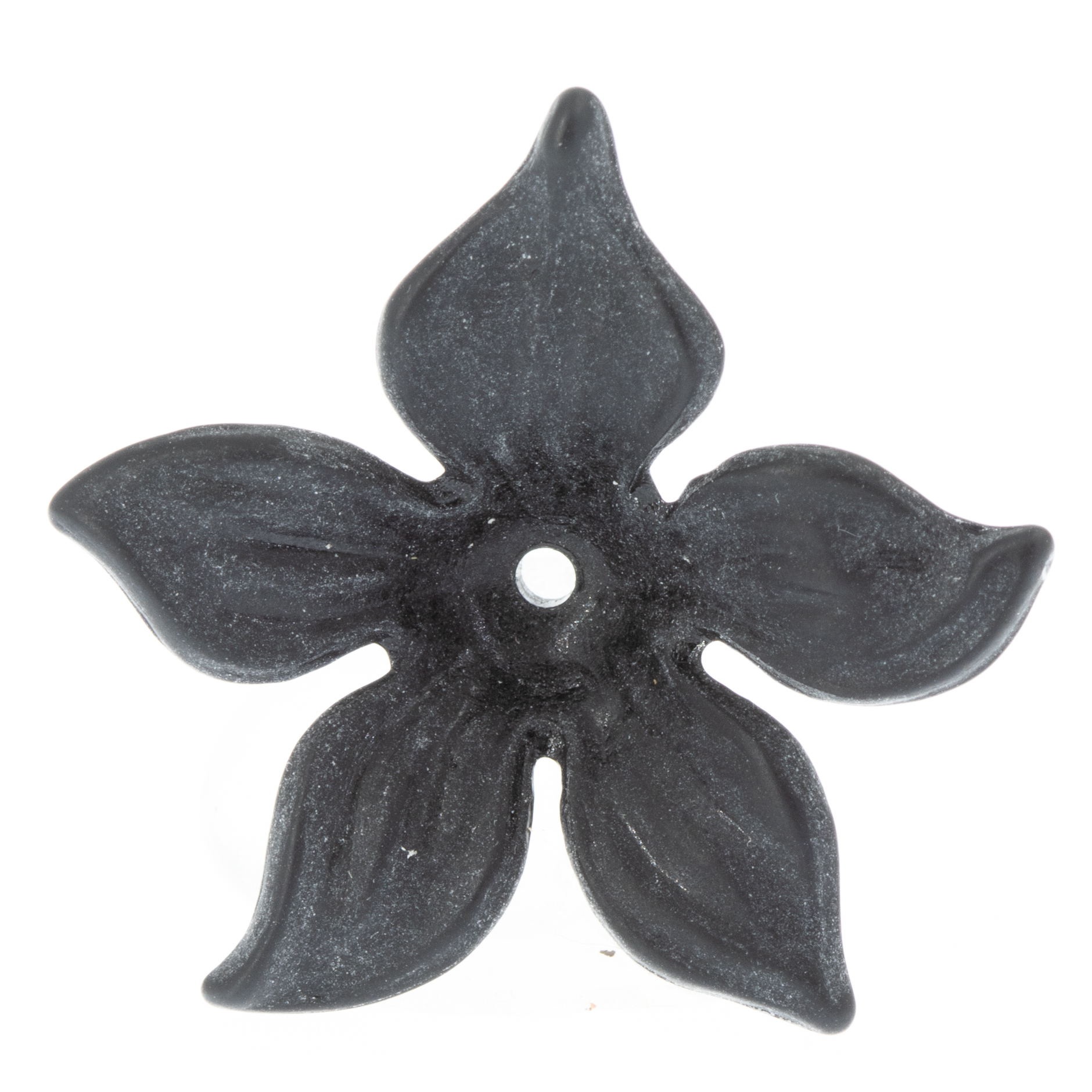30mm Blume Perle in schwarz Satt, Matt