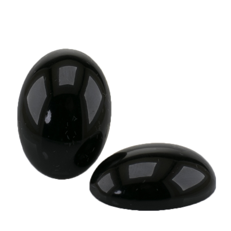 14x10 Oval Cabochon  - black Opaque,