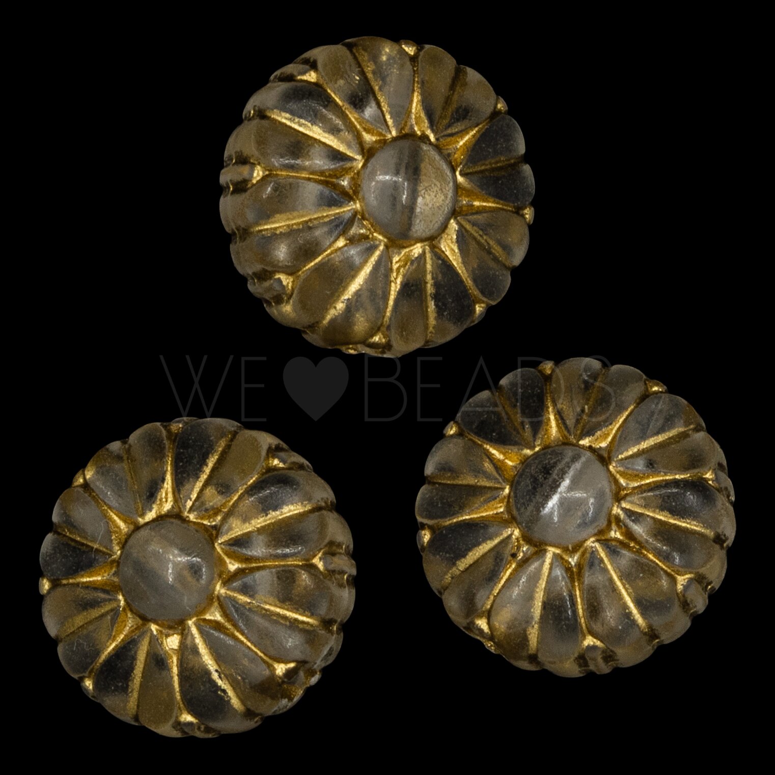 10mm Flower Beads in crystal