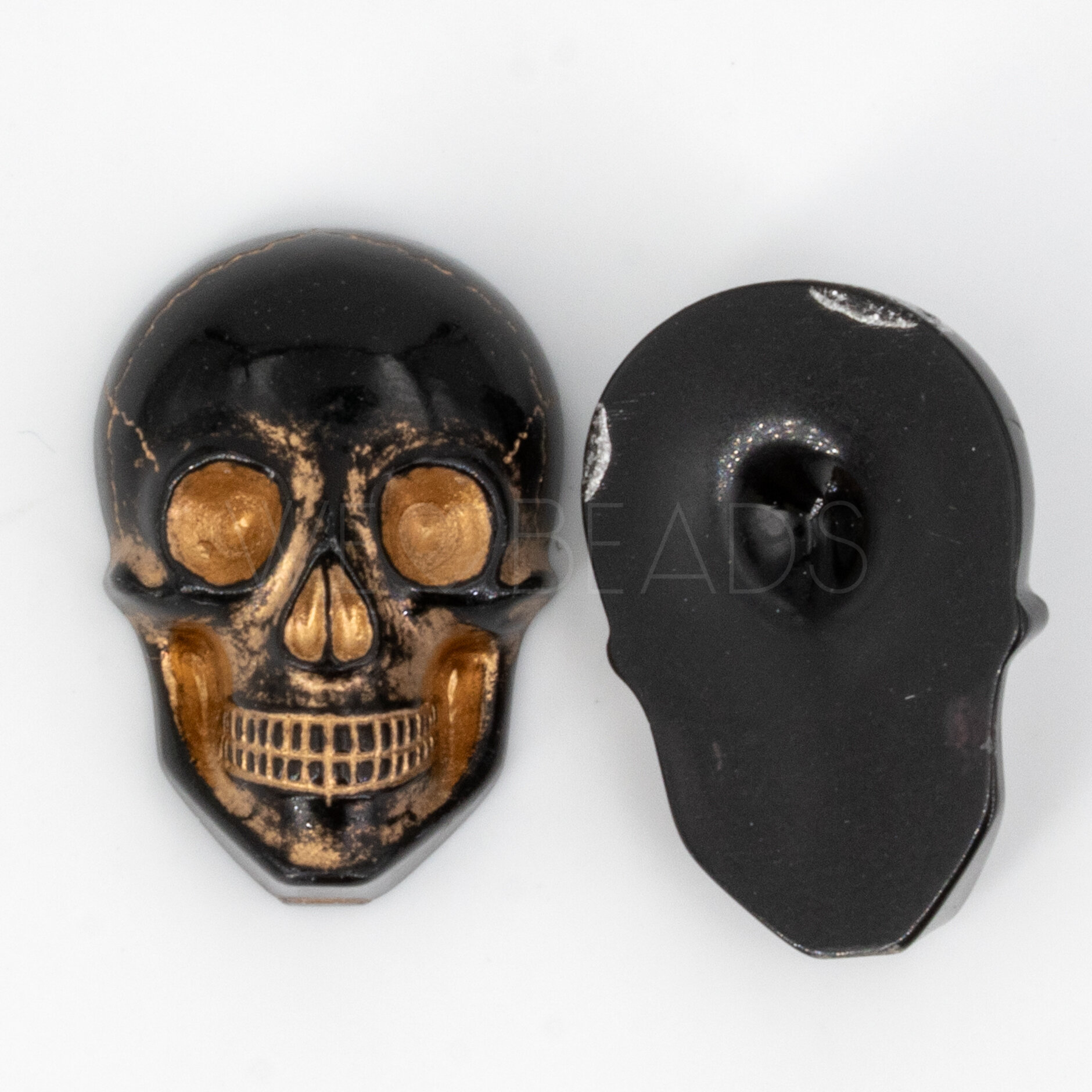 20x14 Cabochon Totenkopf in schwarz