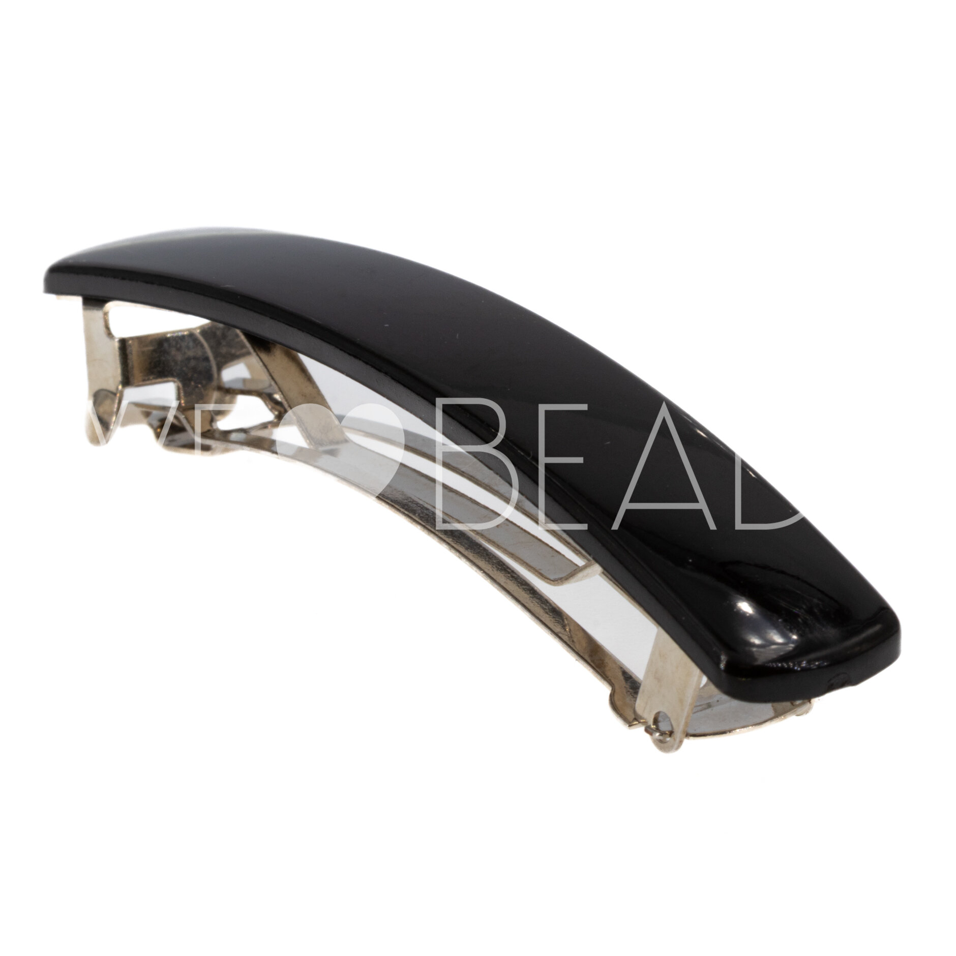 Haarspange Rechteck in schwarz medium