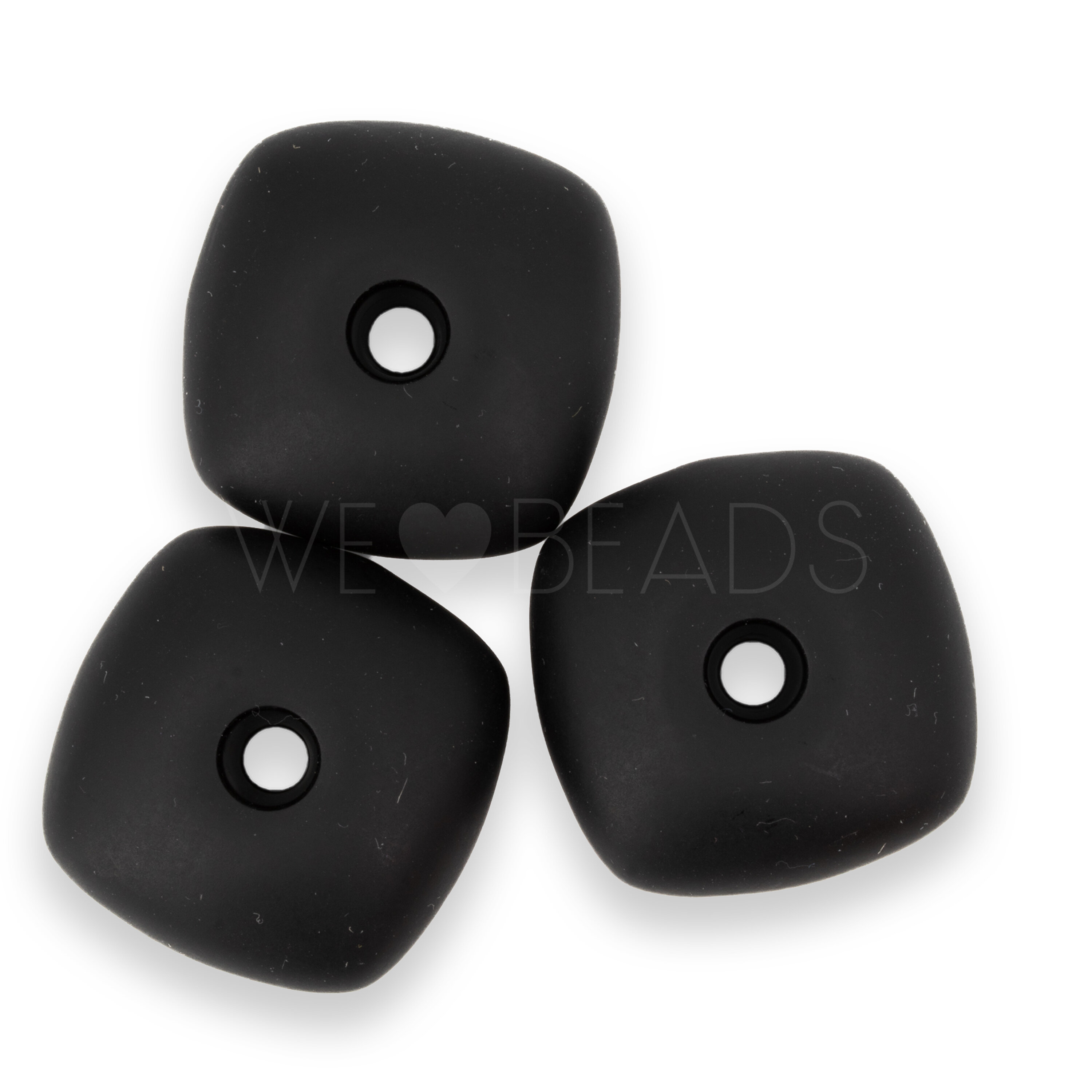 32mm Rechteck Perle in schwarz