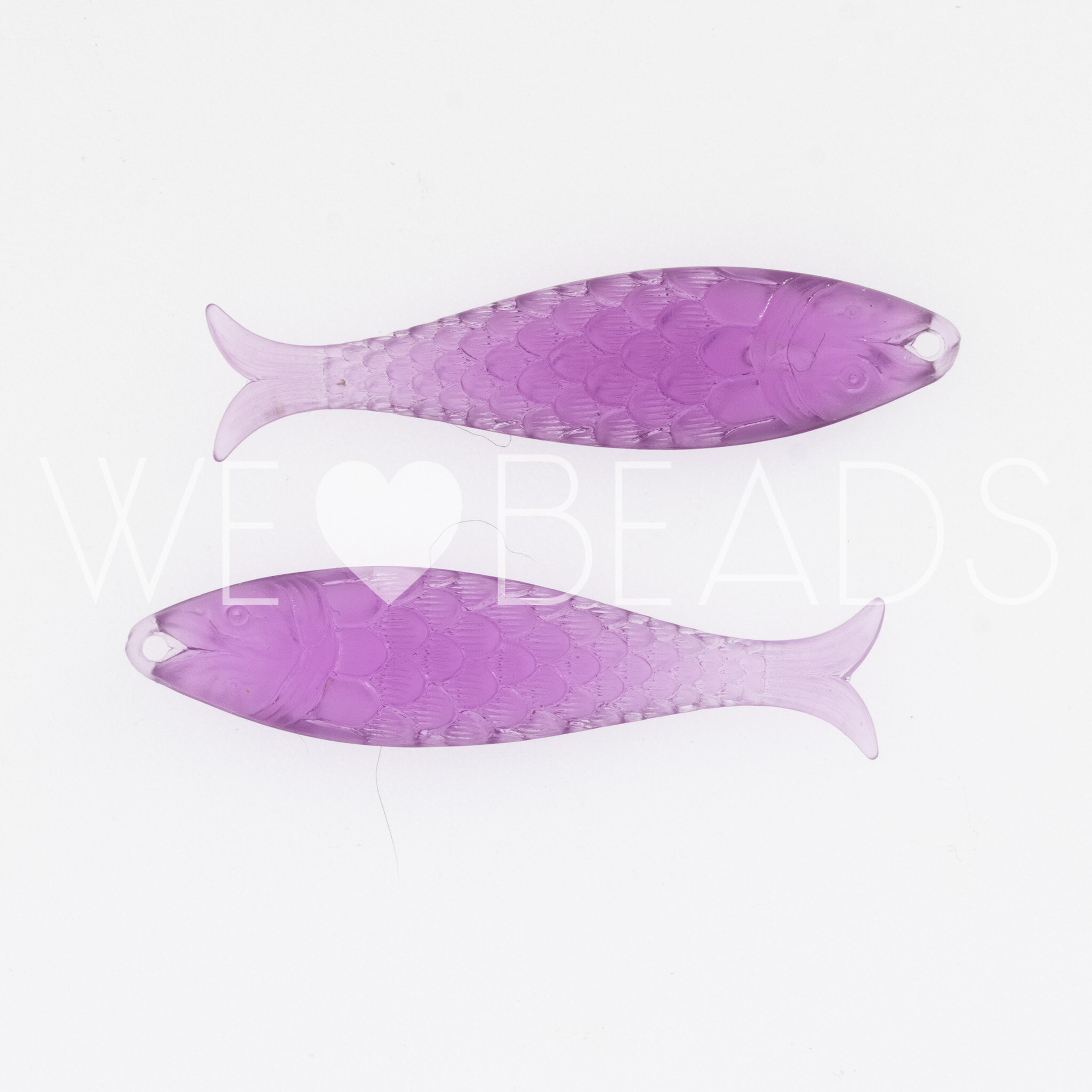 48x11 Fisch Charm in mulberry purple Translucent, Frosted