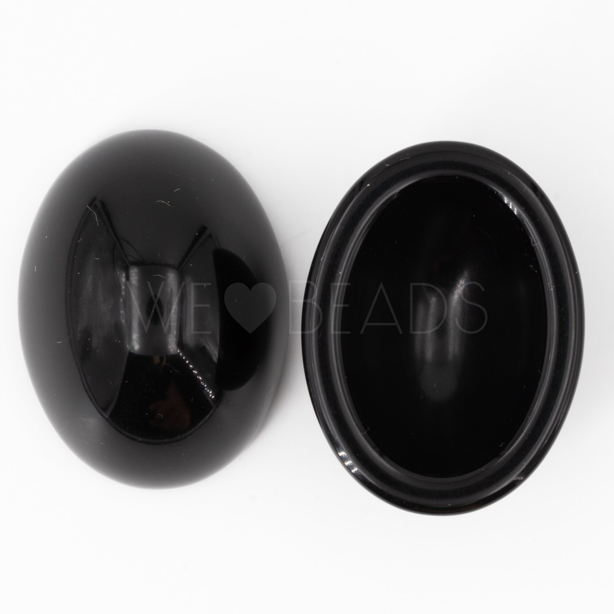 40x30 oval Cabochon in schwarz