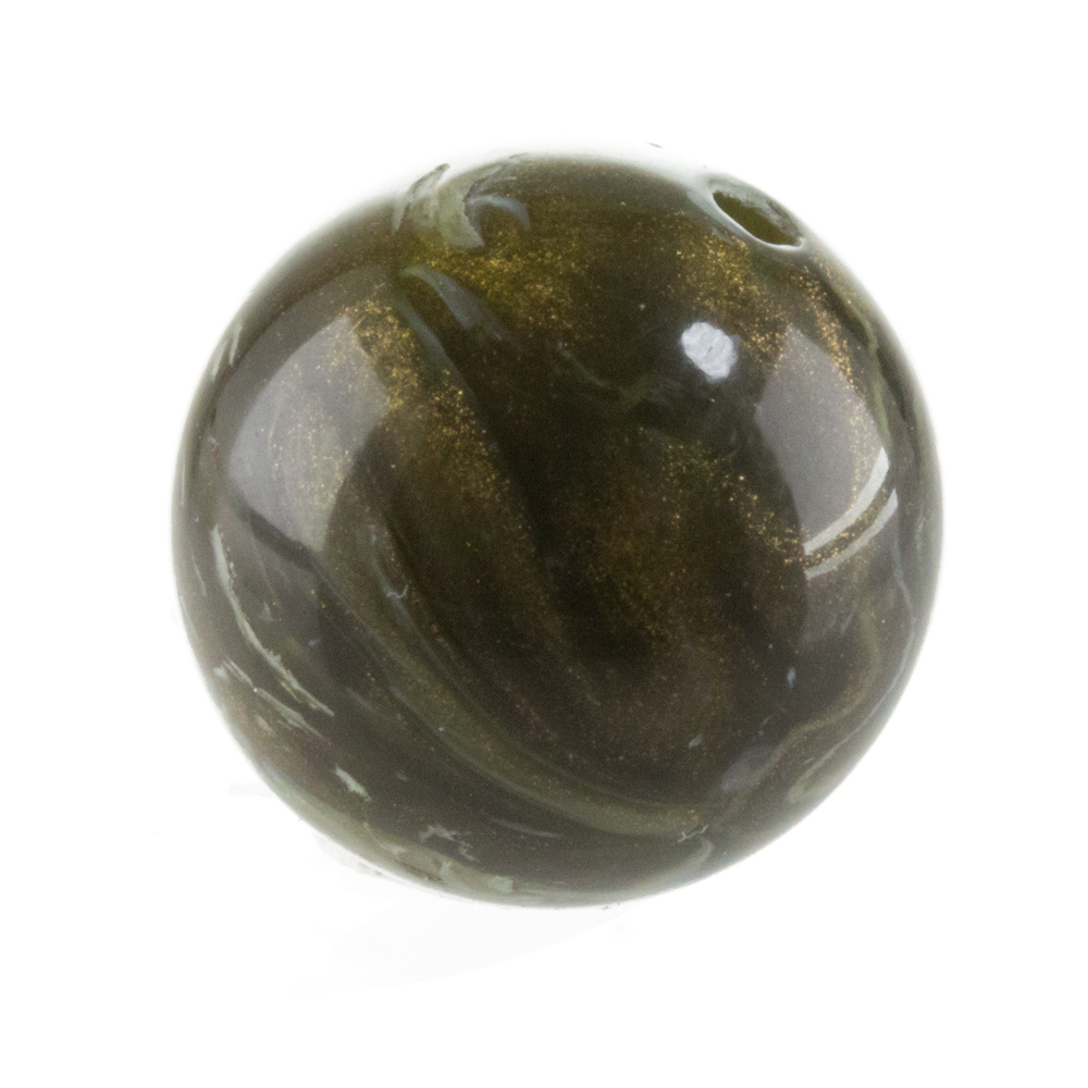 20mm Rundperle in  khaki braun goldshadow Seide