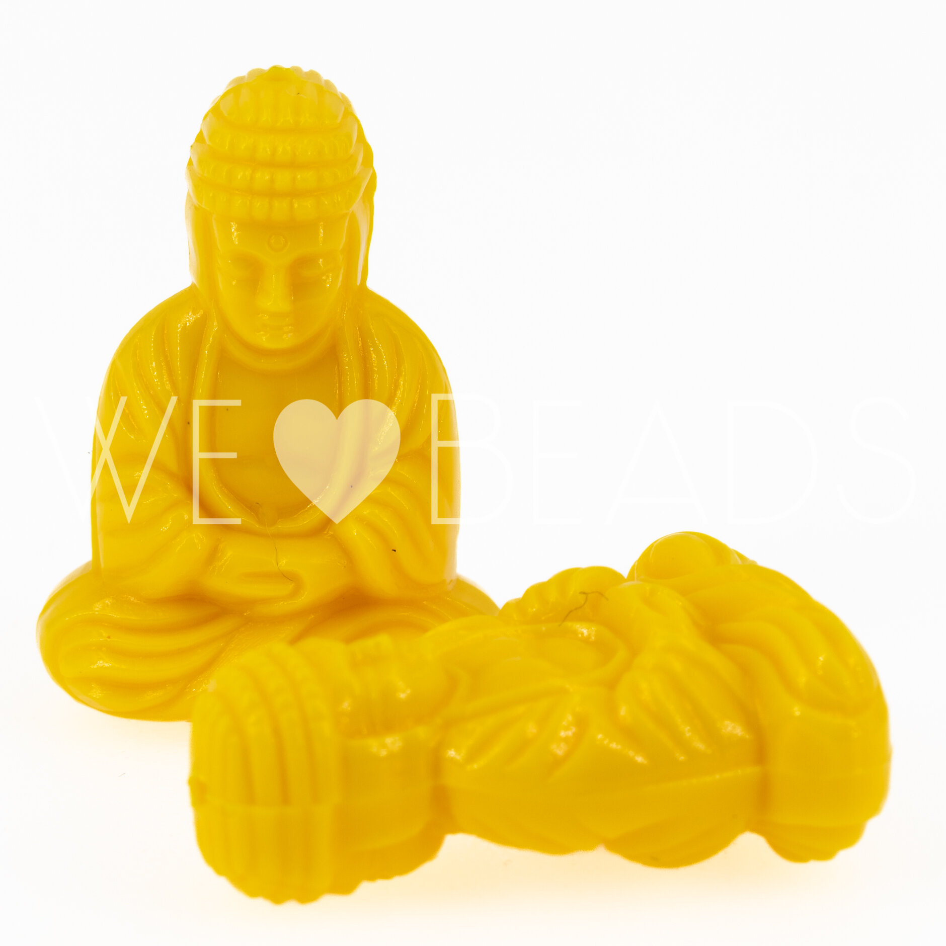 25x18 Buddha-Perle sitzend in sonnengelb Satt