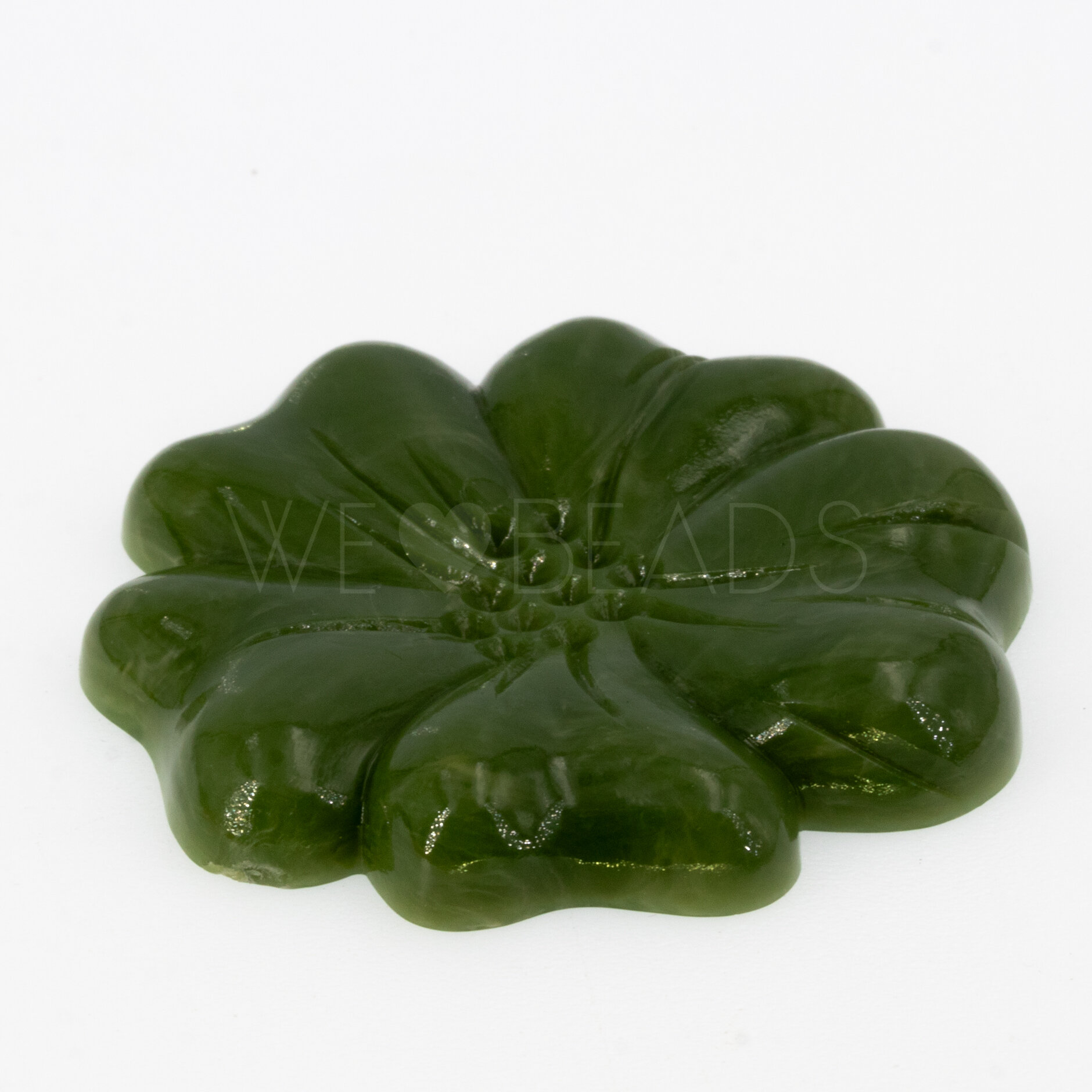 49mm Flower Cabochon in dark jade