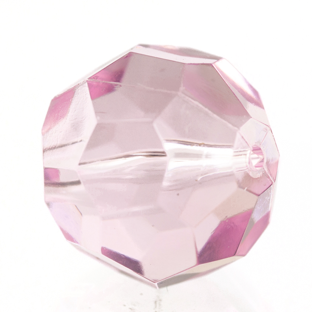 14mm facetted round Bead- almond blossom Translucent